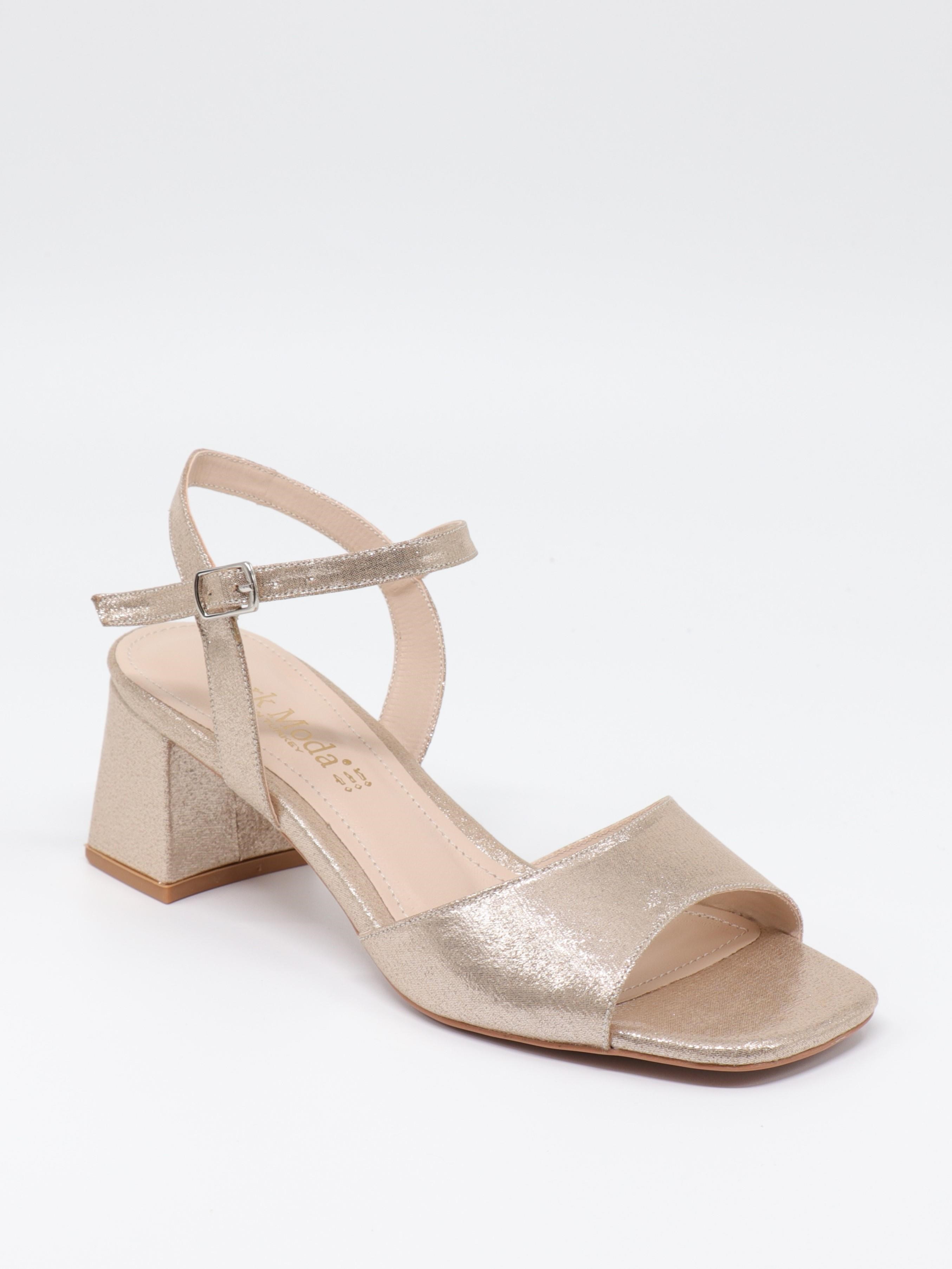 Nesil Shoes Carel 51 Altın Tek Bant Kadın Sandalet