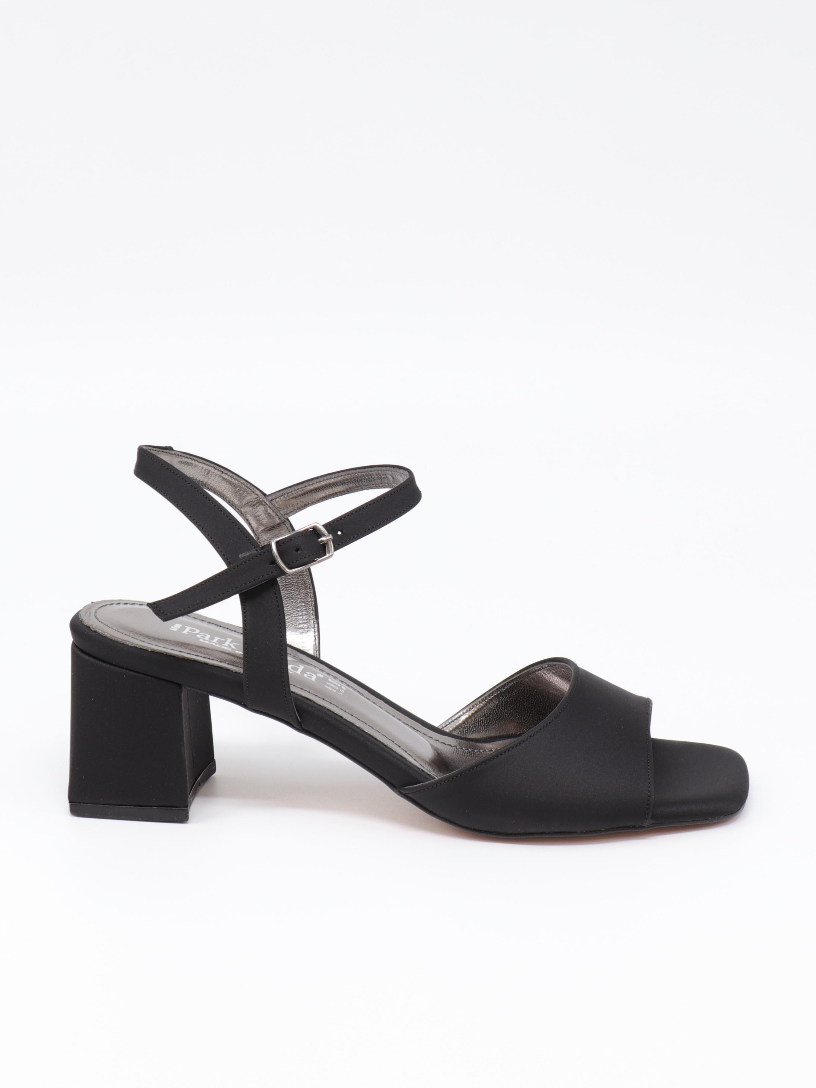 Nesil Shoes Carel 51 Siyah Saten Tek Bant Kadın Sandalet