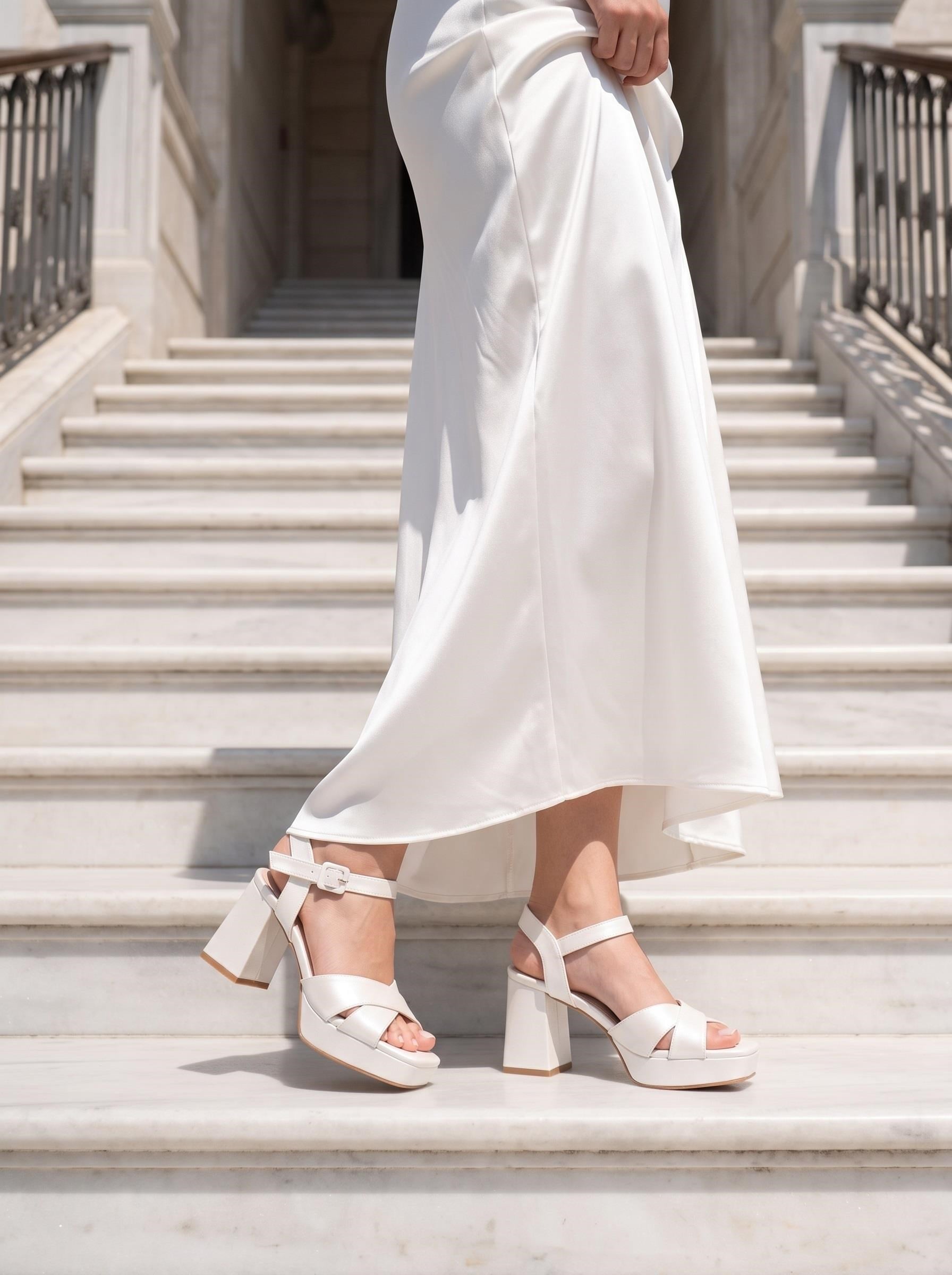 Nesil Shoes Carel 99 Sedef Çapraz Platform Kadın Sandalet