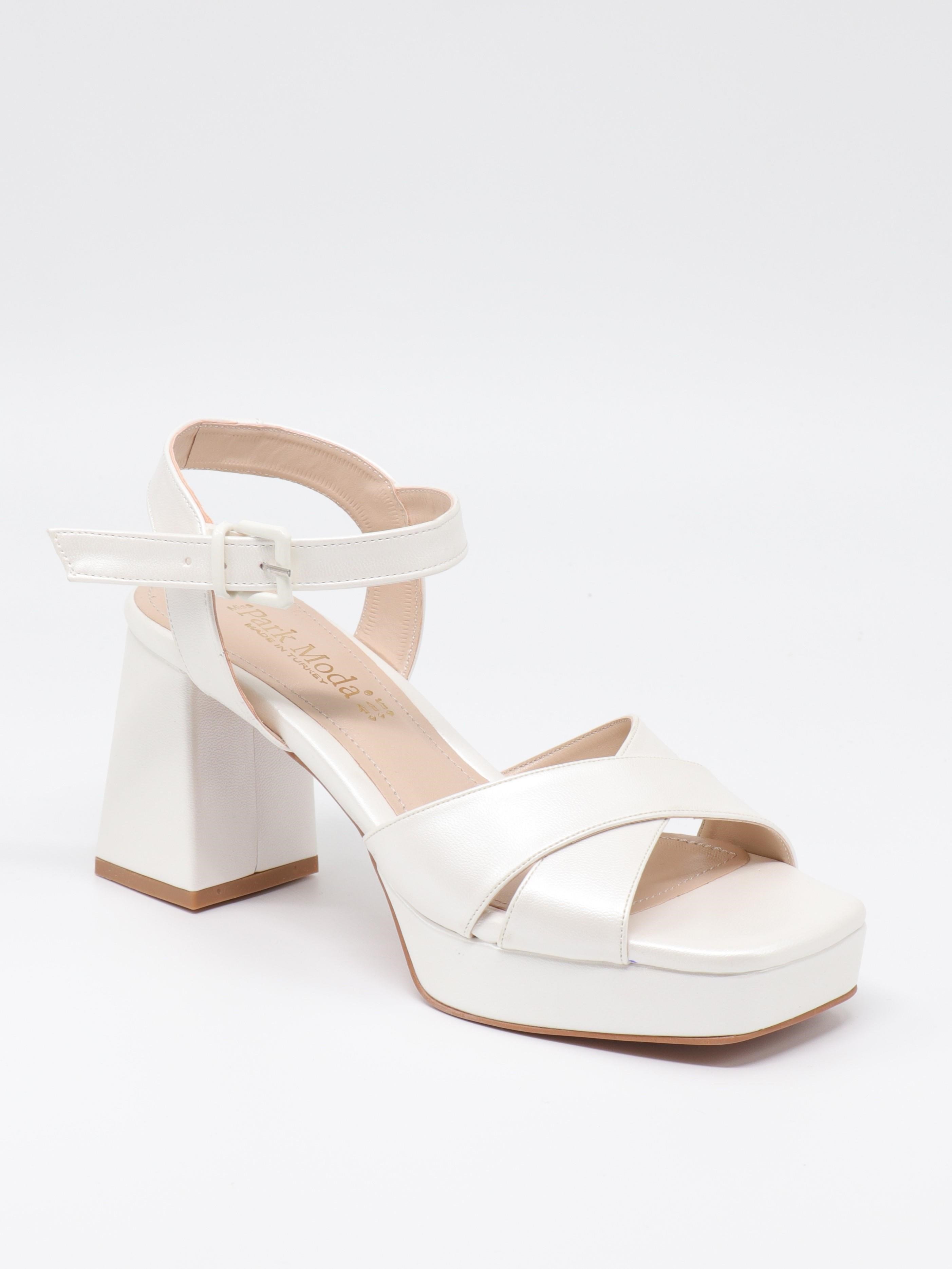 Nesil Shoes Carel 99 Sedef Çapraz Platform Kadın Sandalet