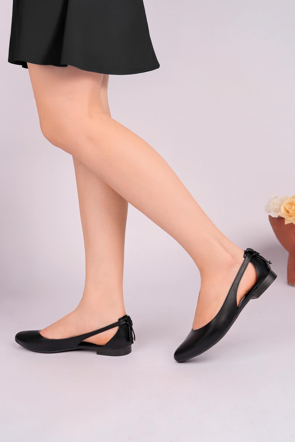 Nesil Shoes Ceylan 201 Siyah Kadın Babet