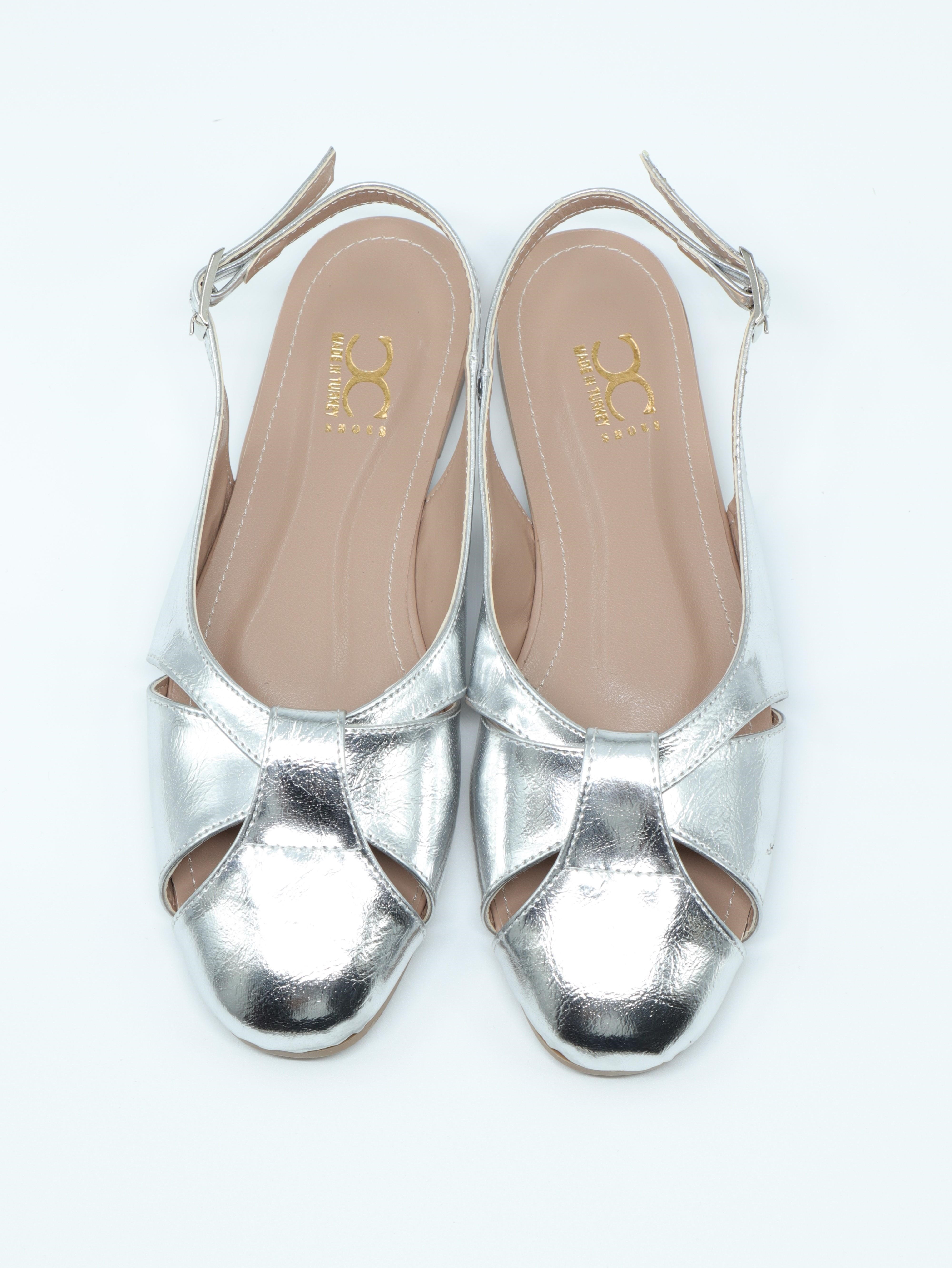 Nesil Shoes Ceylan 873 Gümüş A. Açık Kadın Babet