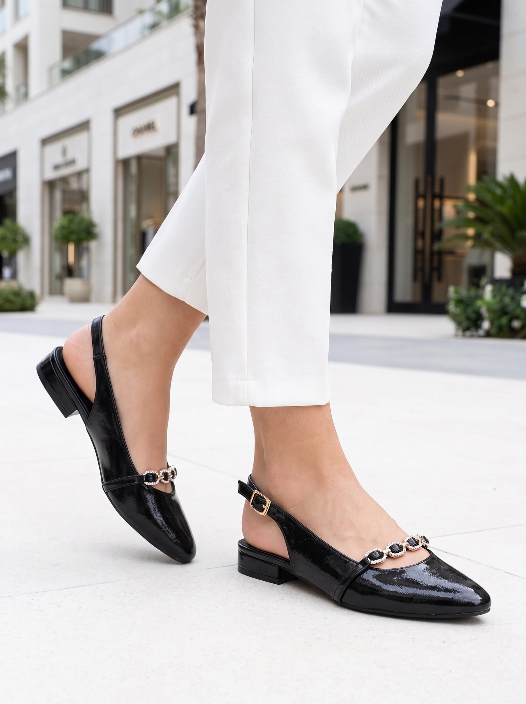 Nesil Shoes Ceylan 904 Siyah A. Açık Kadın Babet