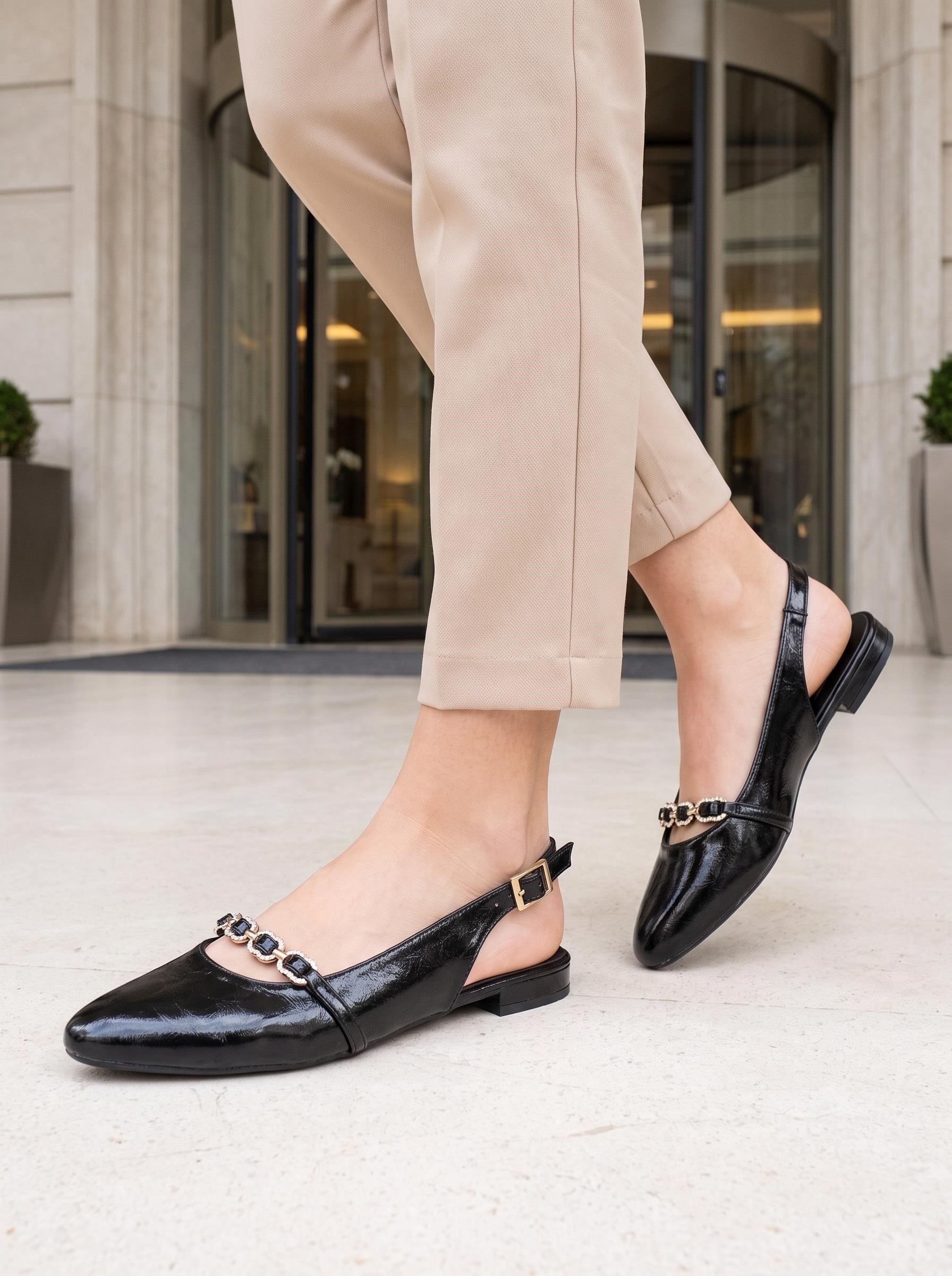 Nesil Shoes Ceylan 904 Siyah A. Açık Kadın Babet