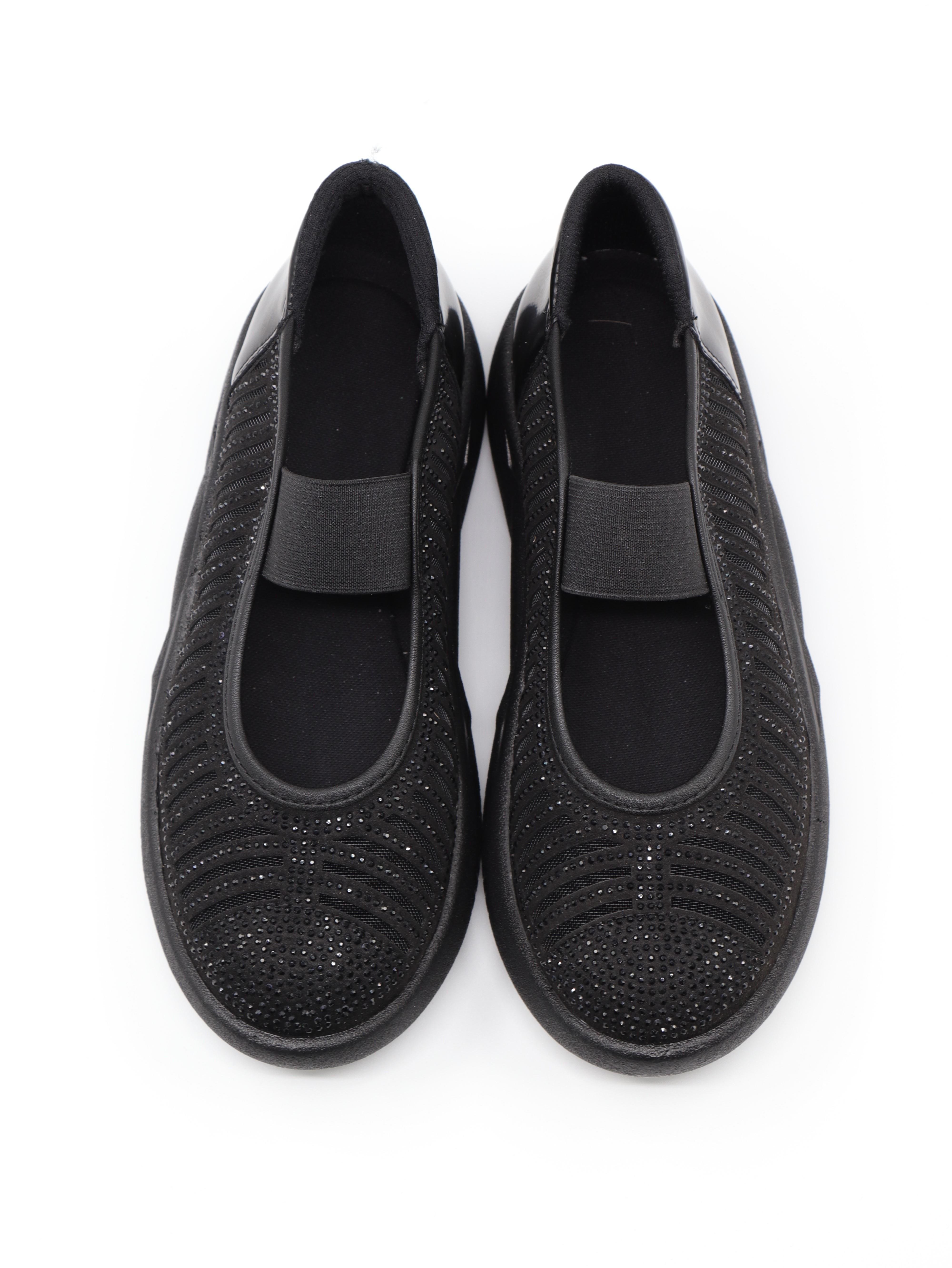 Nesil Shoes Conf 212 Siyah Taşlı Anatomik Kadın Sneakers