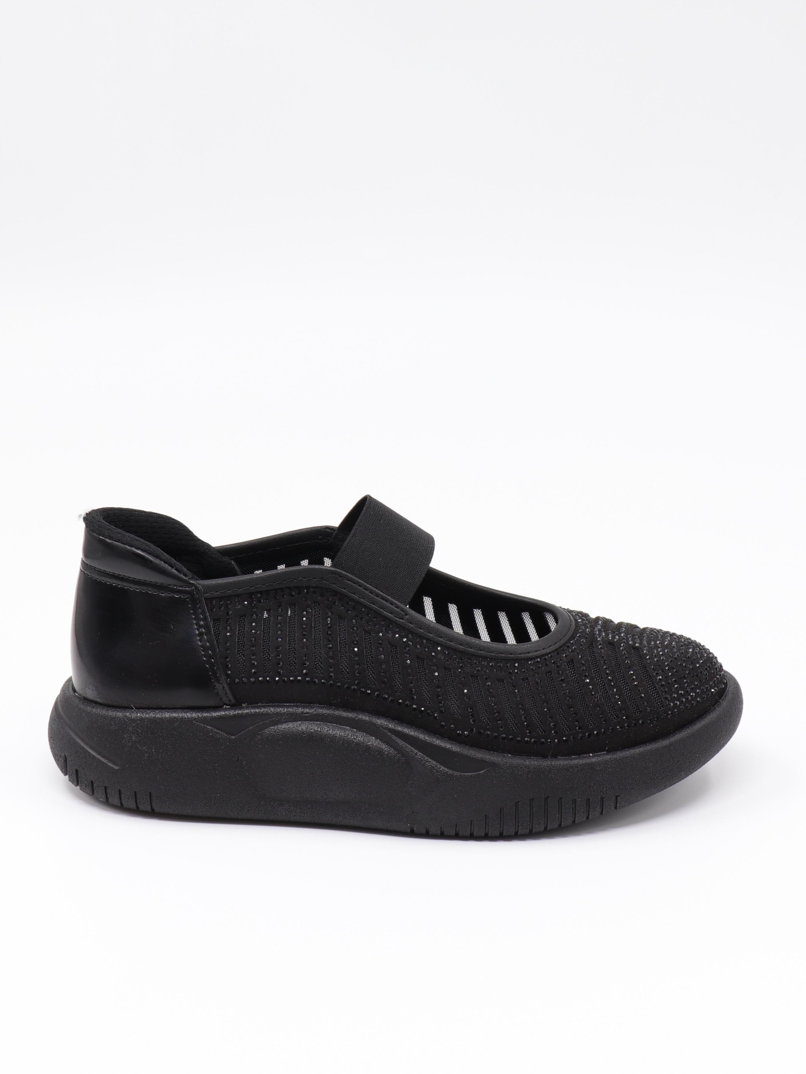 Nesil Shoes Conf 212 Siyah Taşlı Anatomik Kadın Sneakers