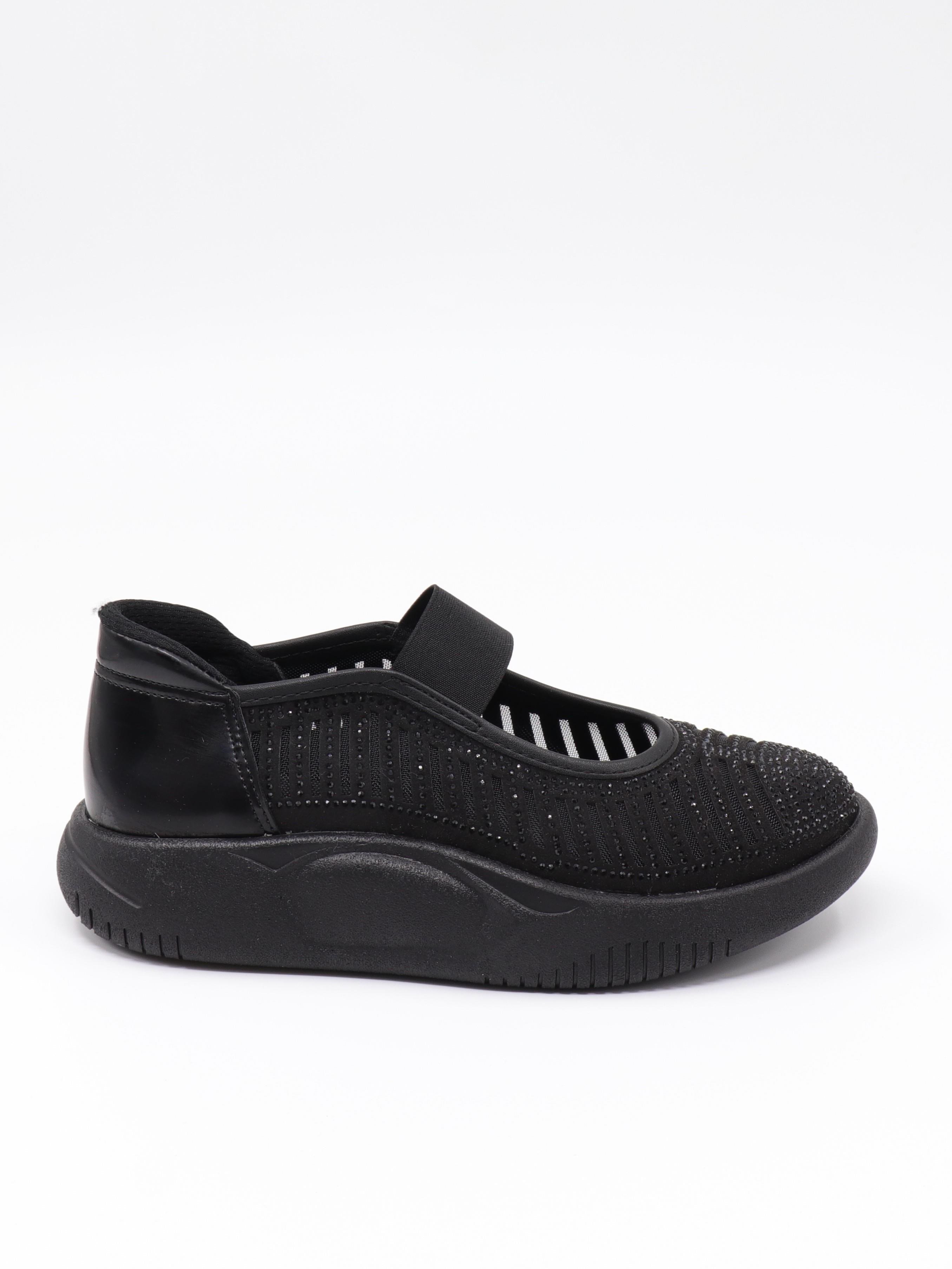 Nesil Shoes Conf 212 Siyah Taşlı Anatomik Kadın Sneakers