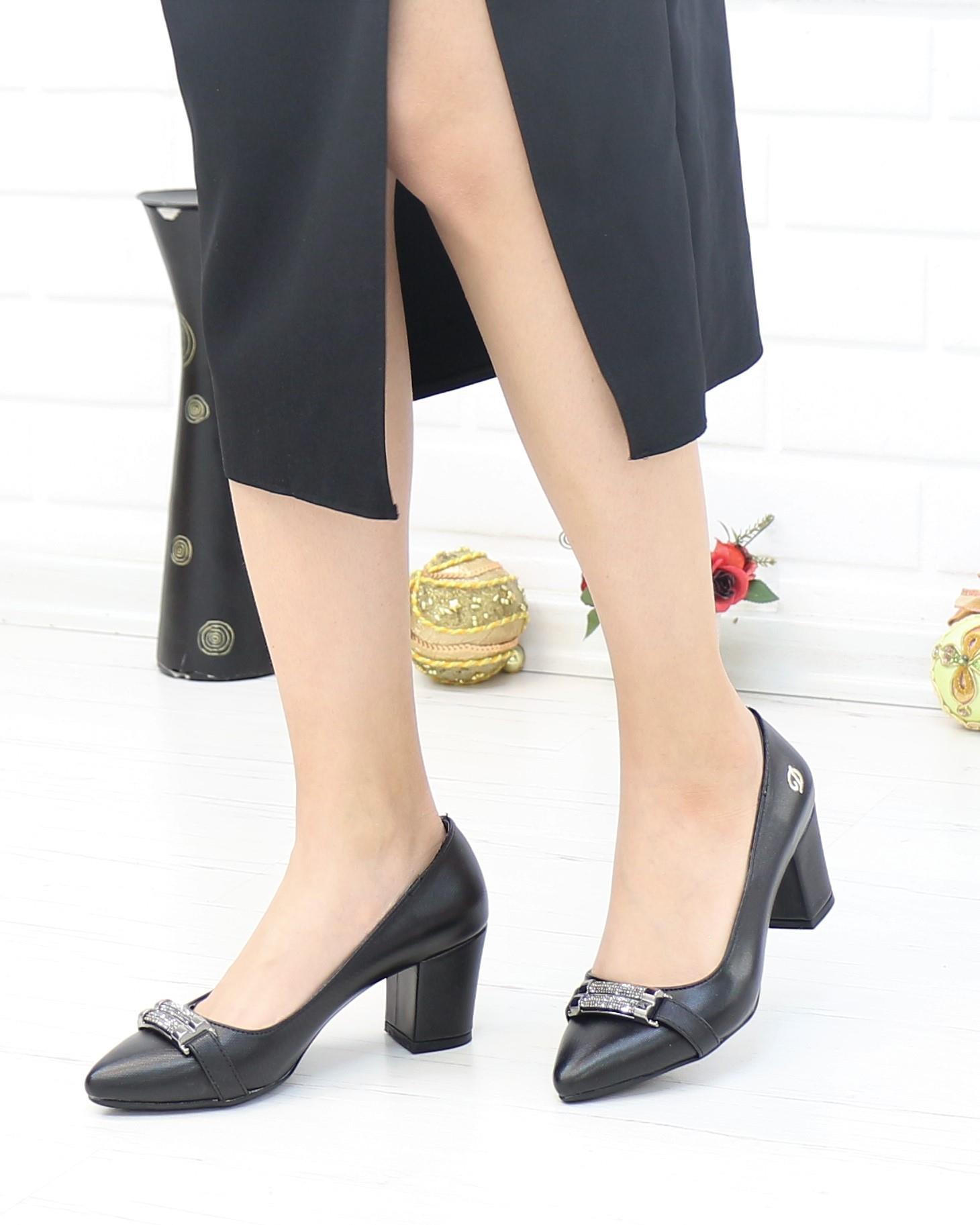 Nesil Shoes Desca 617 Siyah Topuklu Kadın Ayakkabı