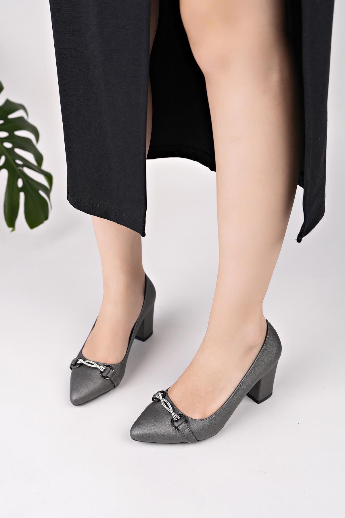 Nesil Shoes Desca 662 Platin Virgin Topuklu Kadın Ayakkabı