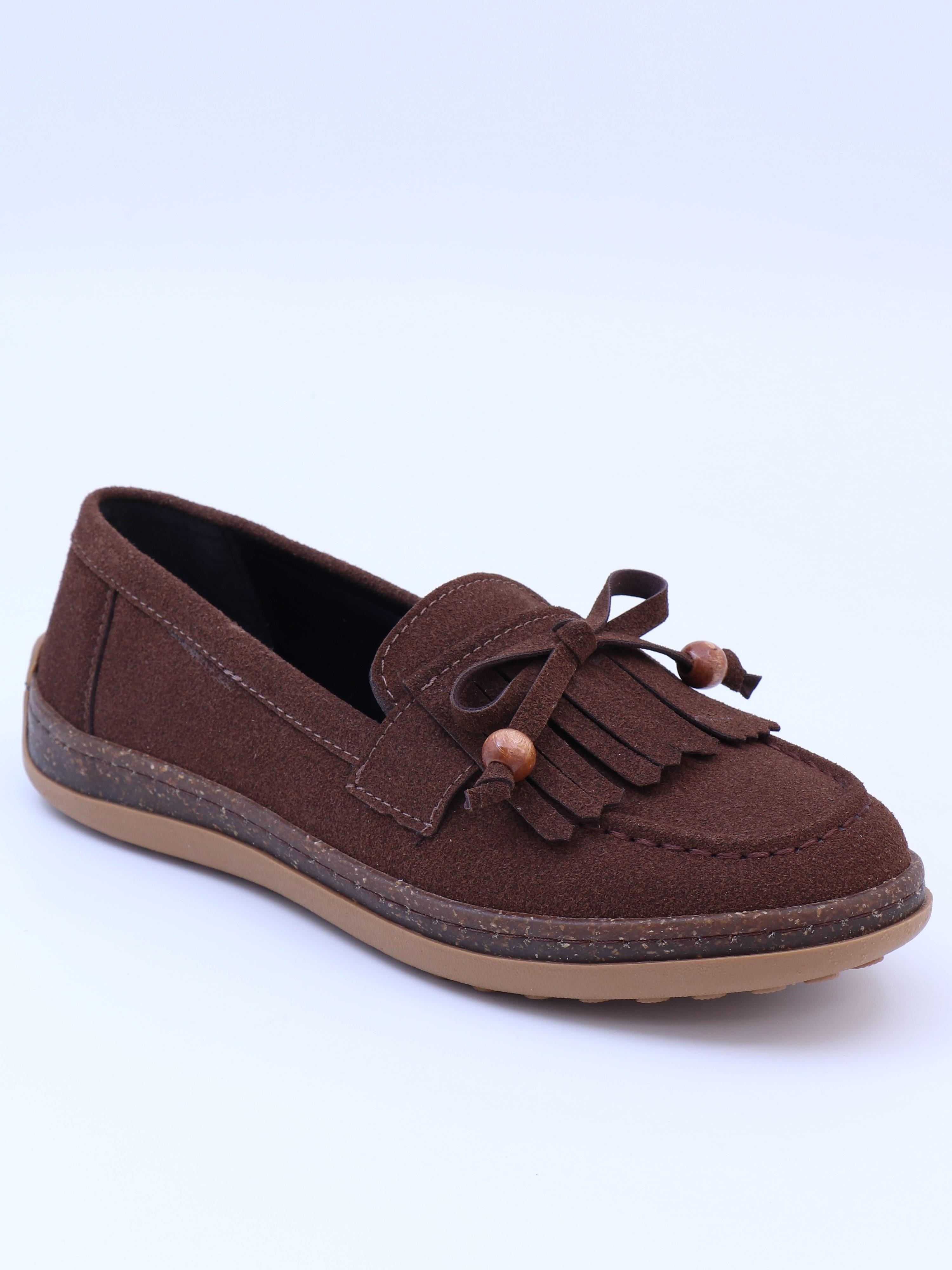 Nesil Shoes Dvm 2001 Kahve Süet Püsküllü Kadın Ayakkabı