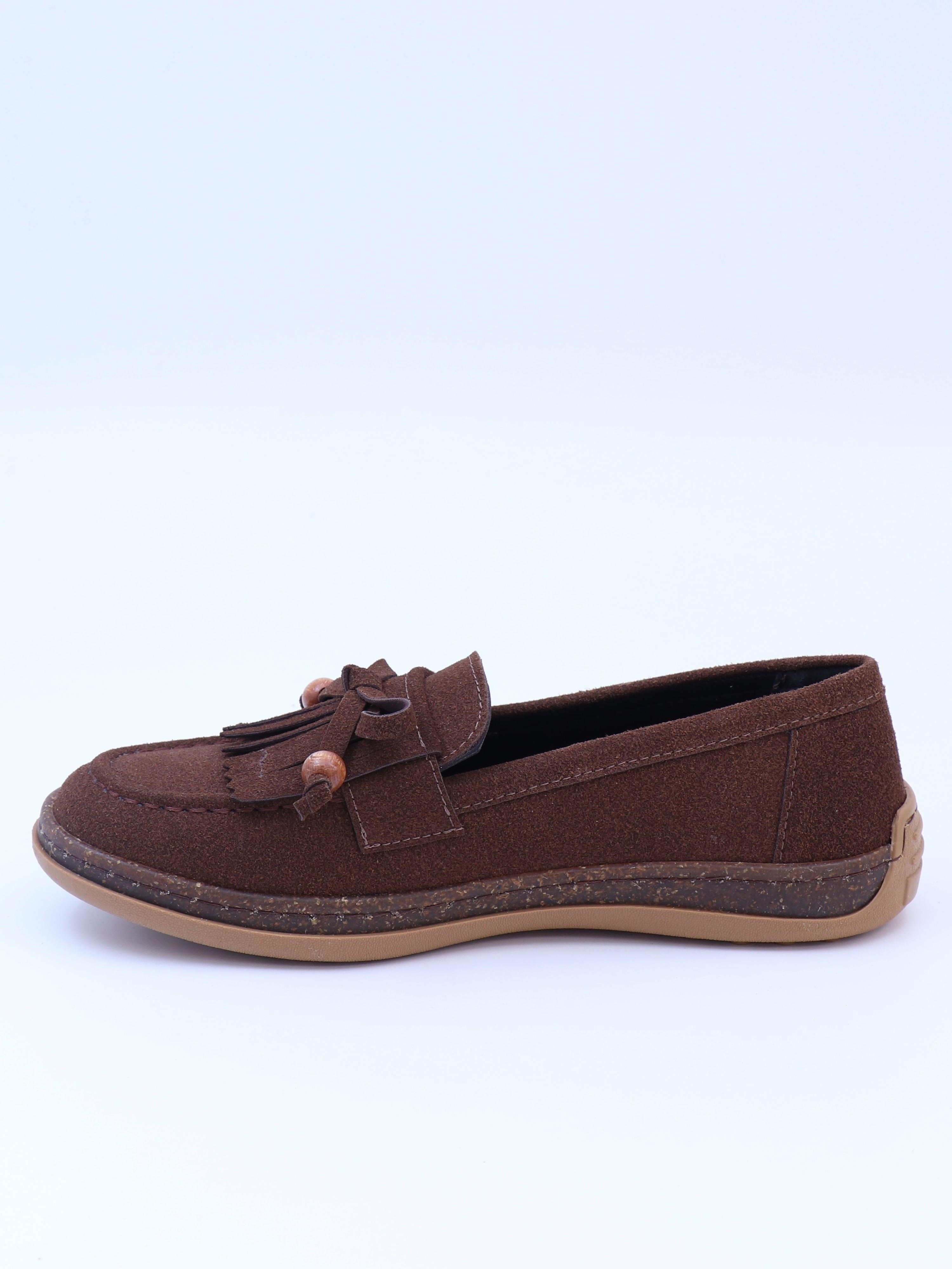 Nesil Shoes Dvm 2001 Kahve Süet Püsküllü Kadın Ayakkabı