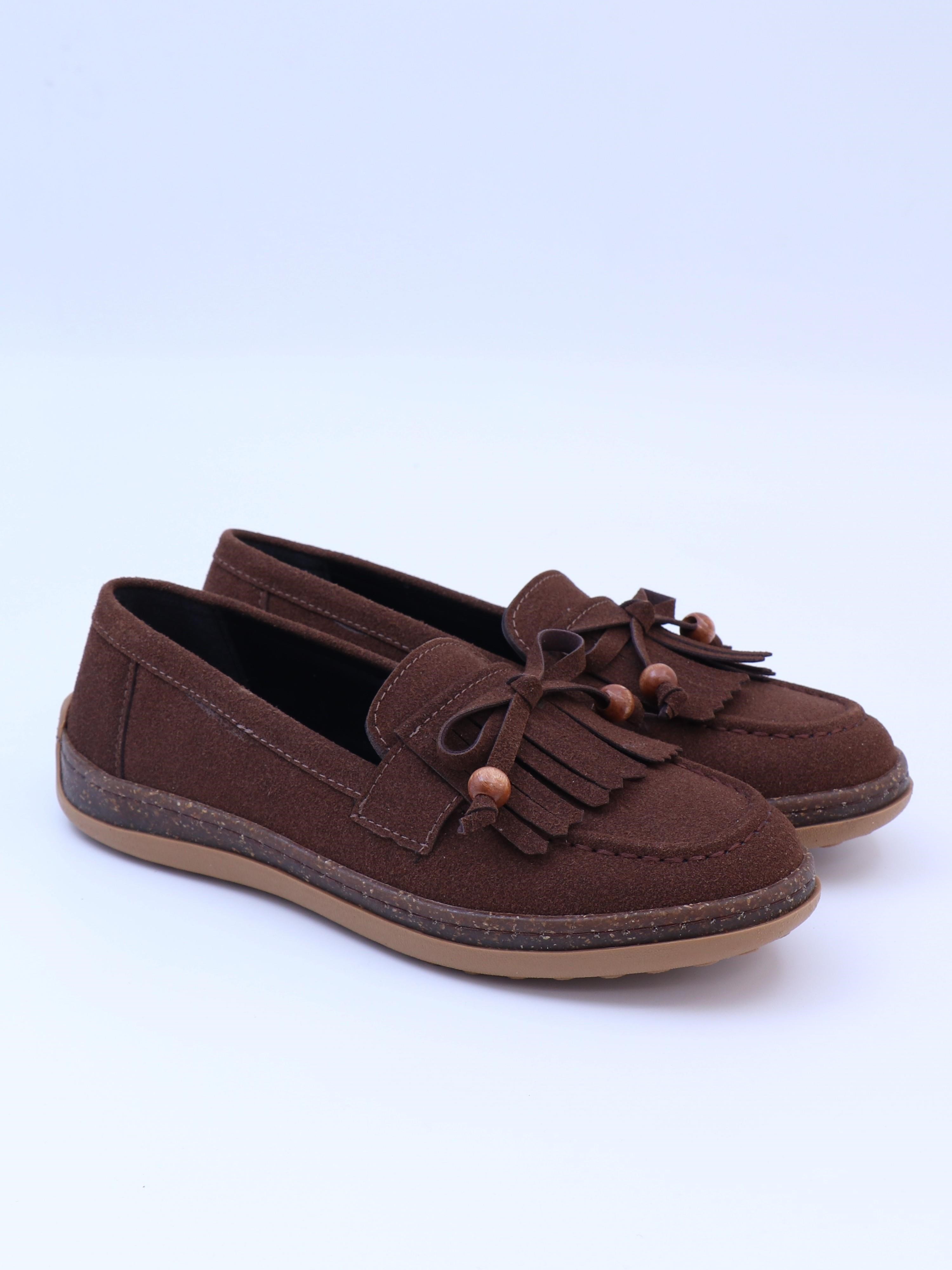 Nesil Shoes Dvm 2001 Kahve Süet Püsküllü Kadın Ayakkabı