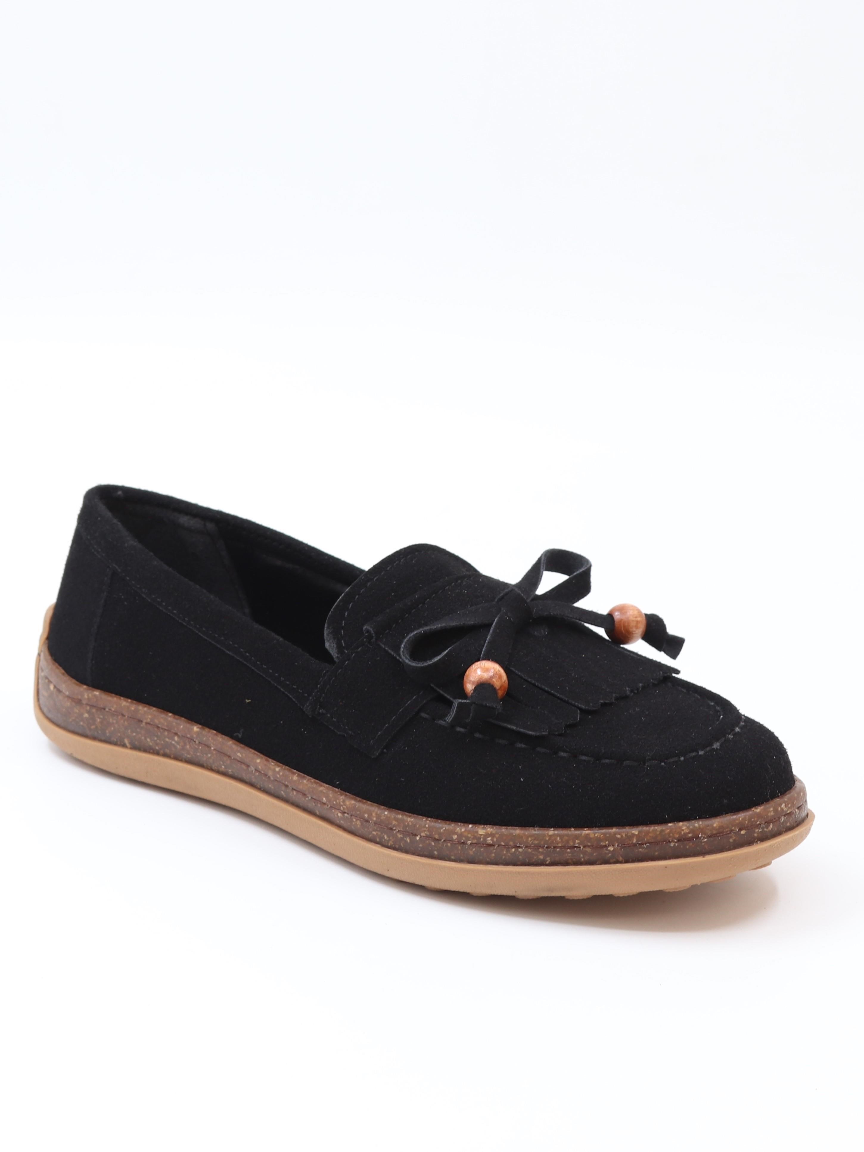 Nesil Shoes Dvm 2001 Siyah Süet Püsküllü Kadın Ayakkabı