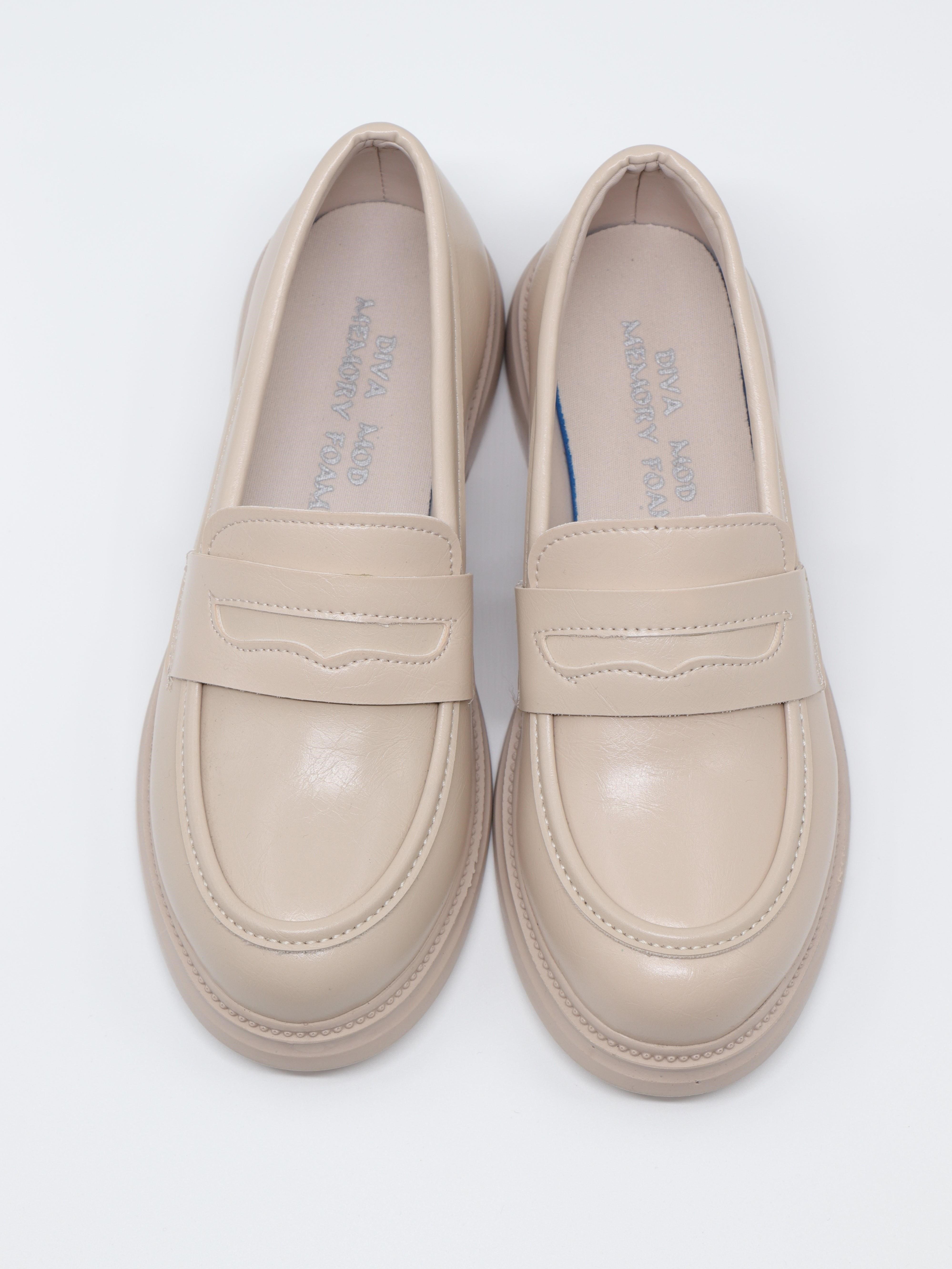 Nesil Shoes Dvm 2530 Bej Maskulen Kadın Loafer