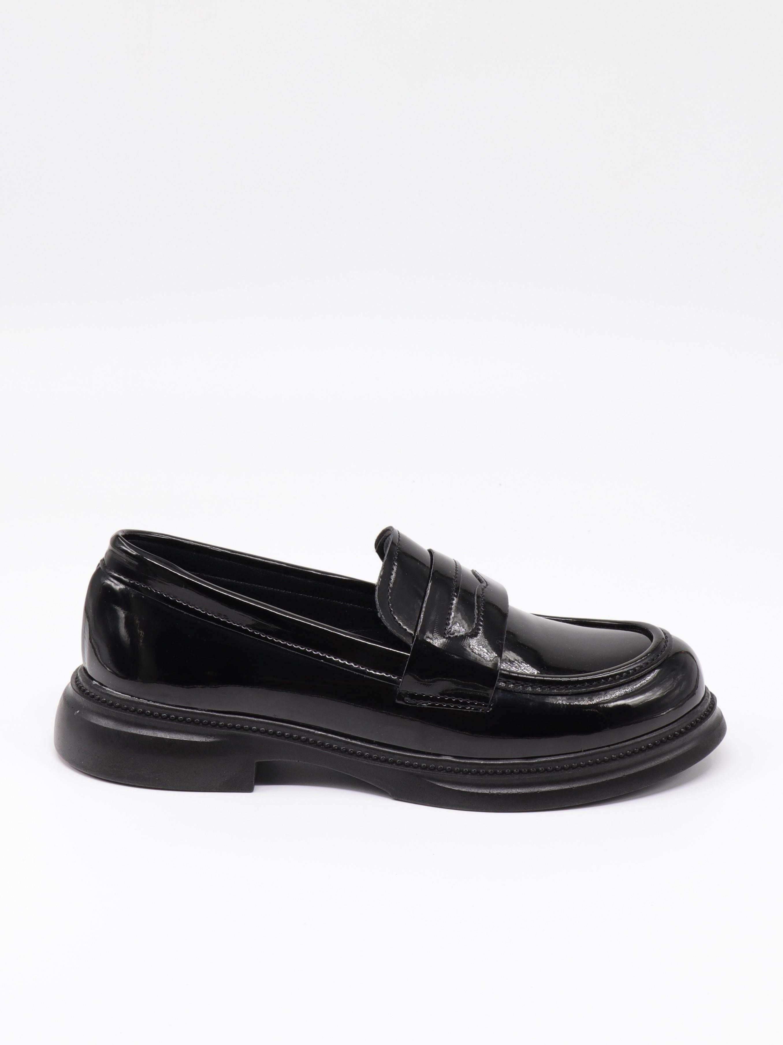 Nesil Shoes Dvm 2530 Siyah Rugan Maskulen Kadın Loafer