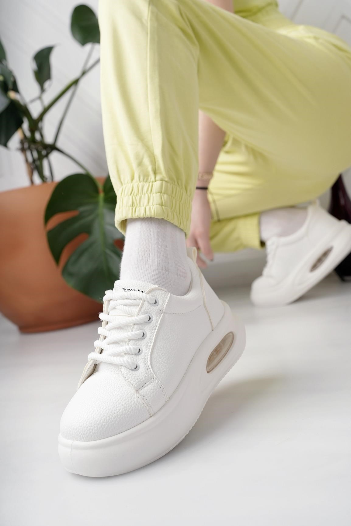 Nesil Shoes Dvm 5750 Beyaz Havalı Taban Kadın Sneakers