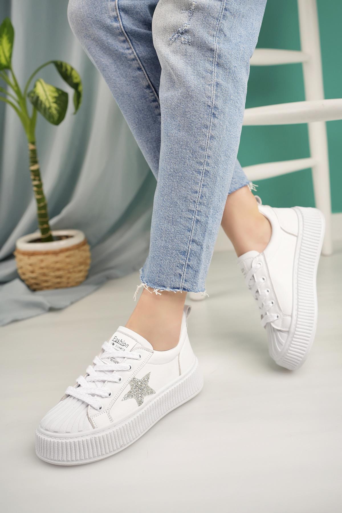 Nesil Shoes Dvm 7100 Beyaz Kadın Sneakers