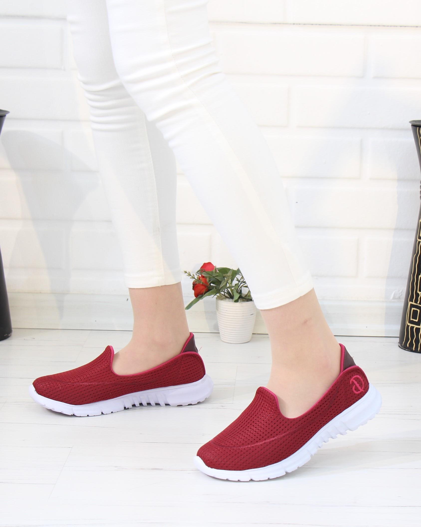 Nesil Shoes Dvm 801 Bordo Faylon Taban Kadın Yürüyüş Ayakkabısı