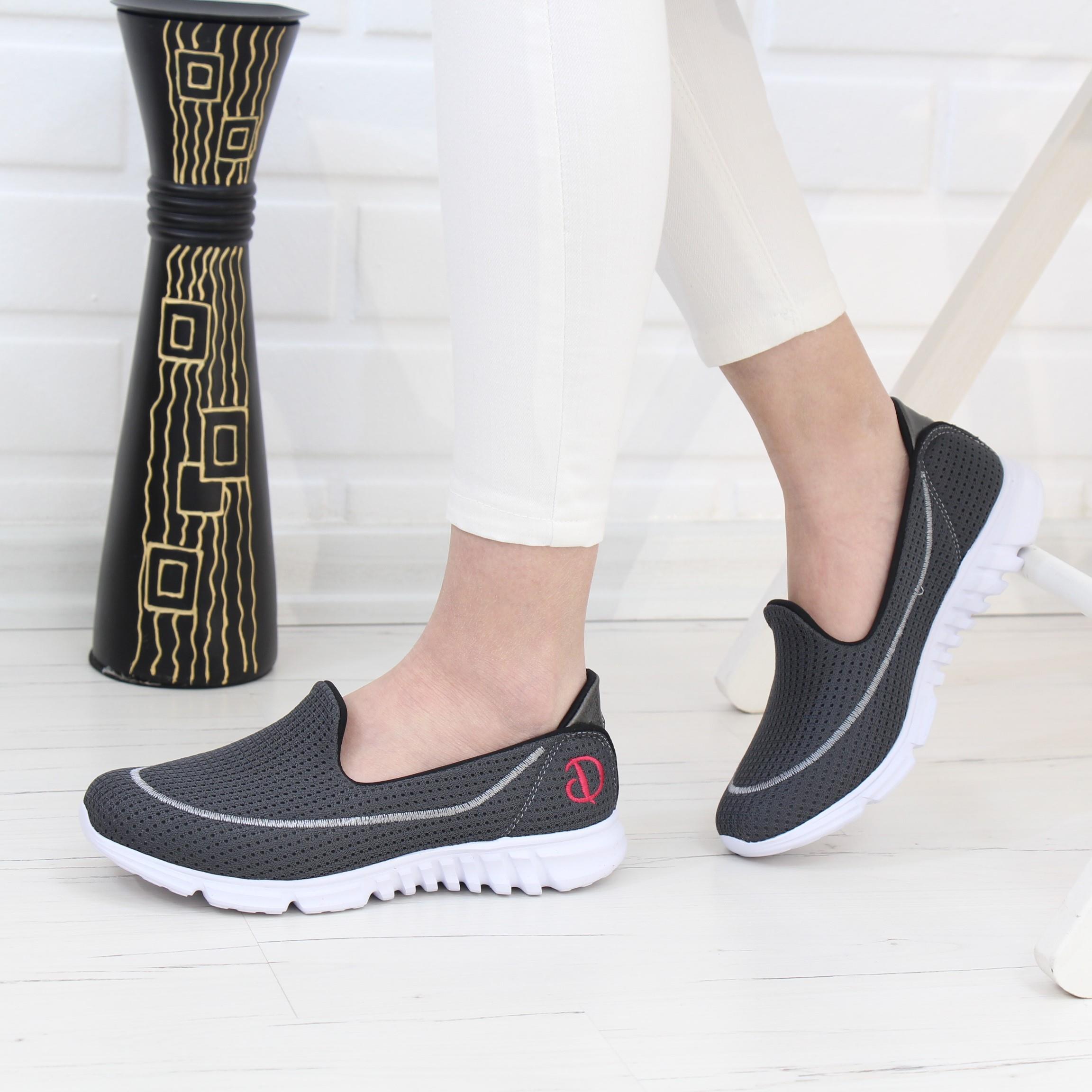 Nesil Shoes Dvm 801 Gri Faylon Taban Kadın Yürüyüş Ayakkabısı