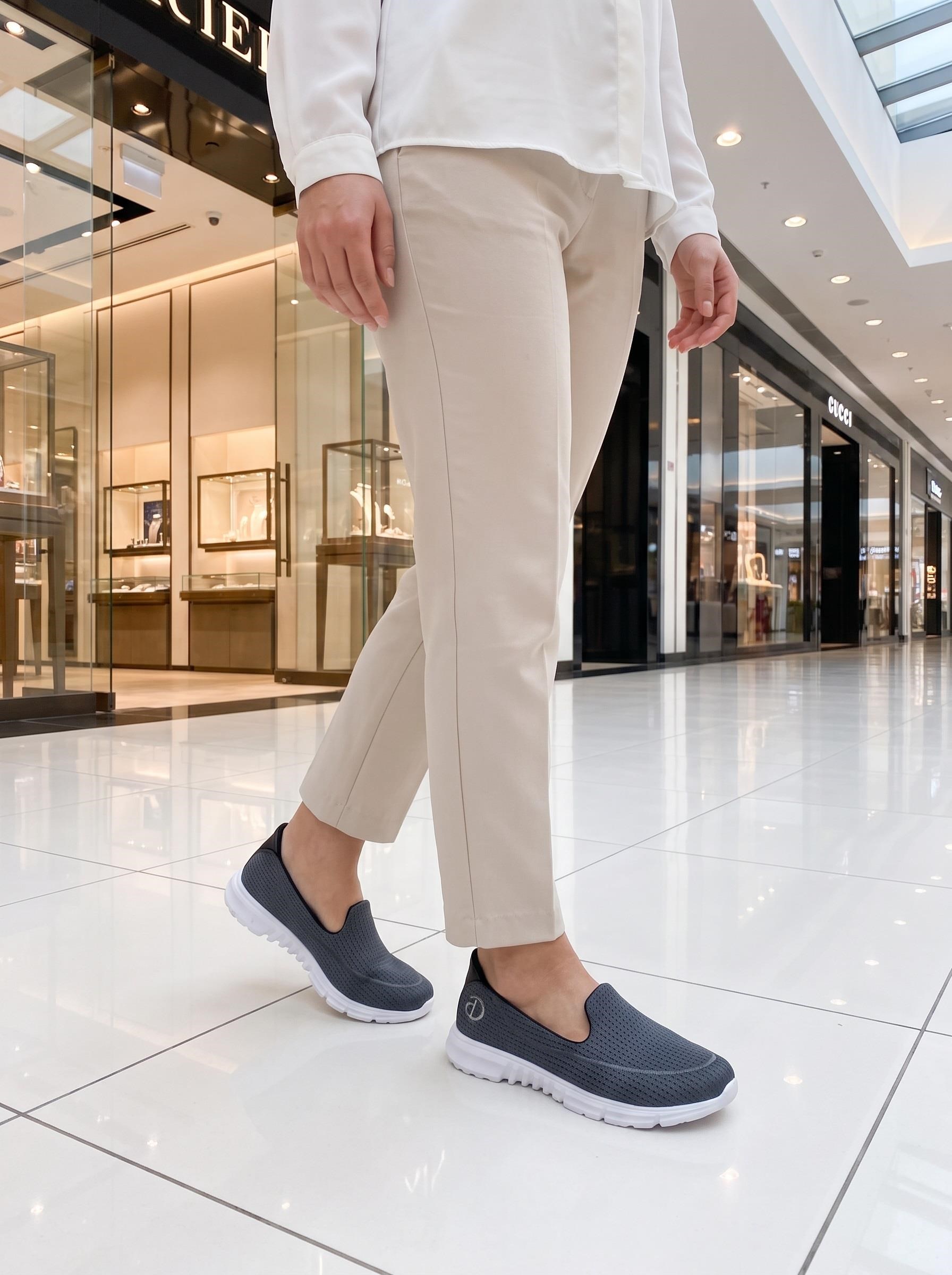 Nesil Shoes Dvm 801 Gri Faylon Taban Kadın Yürüyüş Ayakkabısı