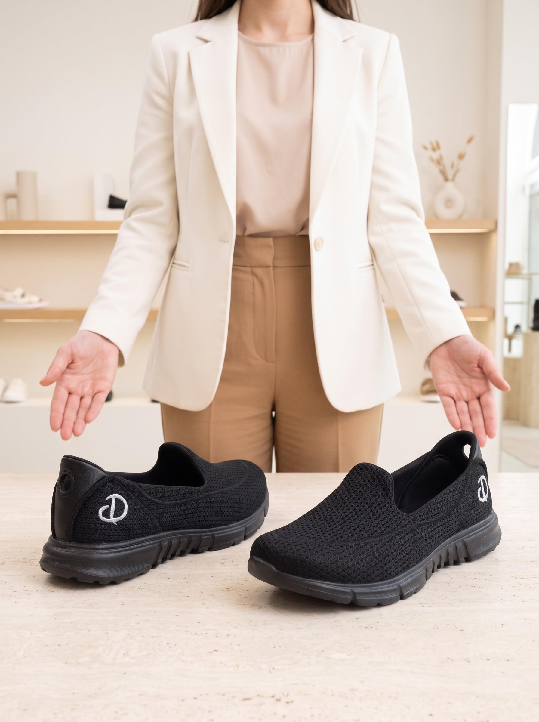 Nesil Shoes Dvm 801 Siyah Faylon Taban Kadın Yürüyüş Ayakkabısı