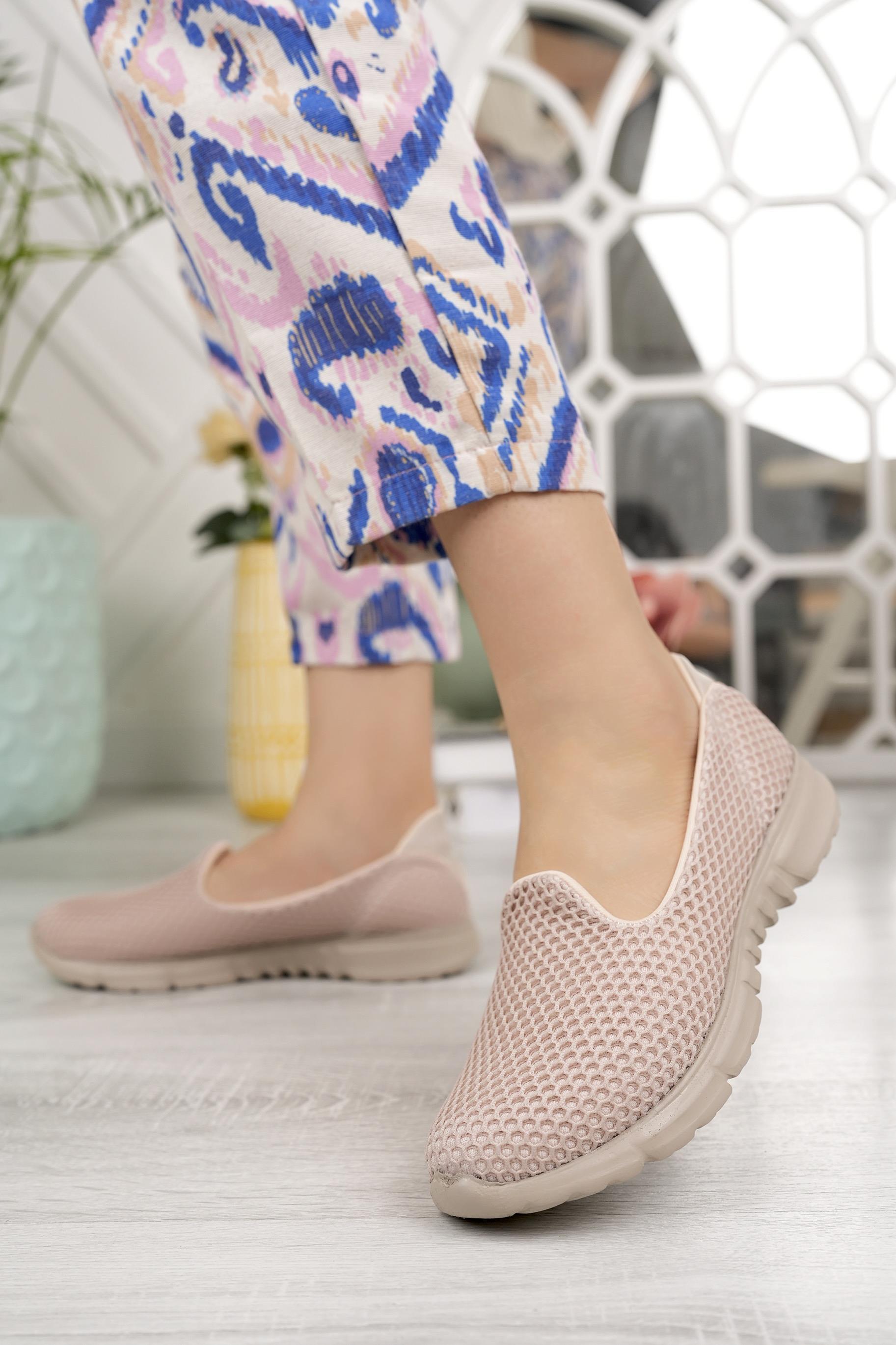 Nesil Shoes Dvm 901 Bej Bej Anatomik Esnek Kadın Yürüyüş Ayakkabısı