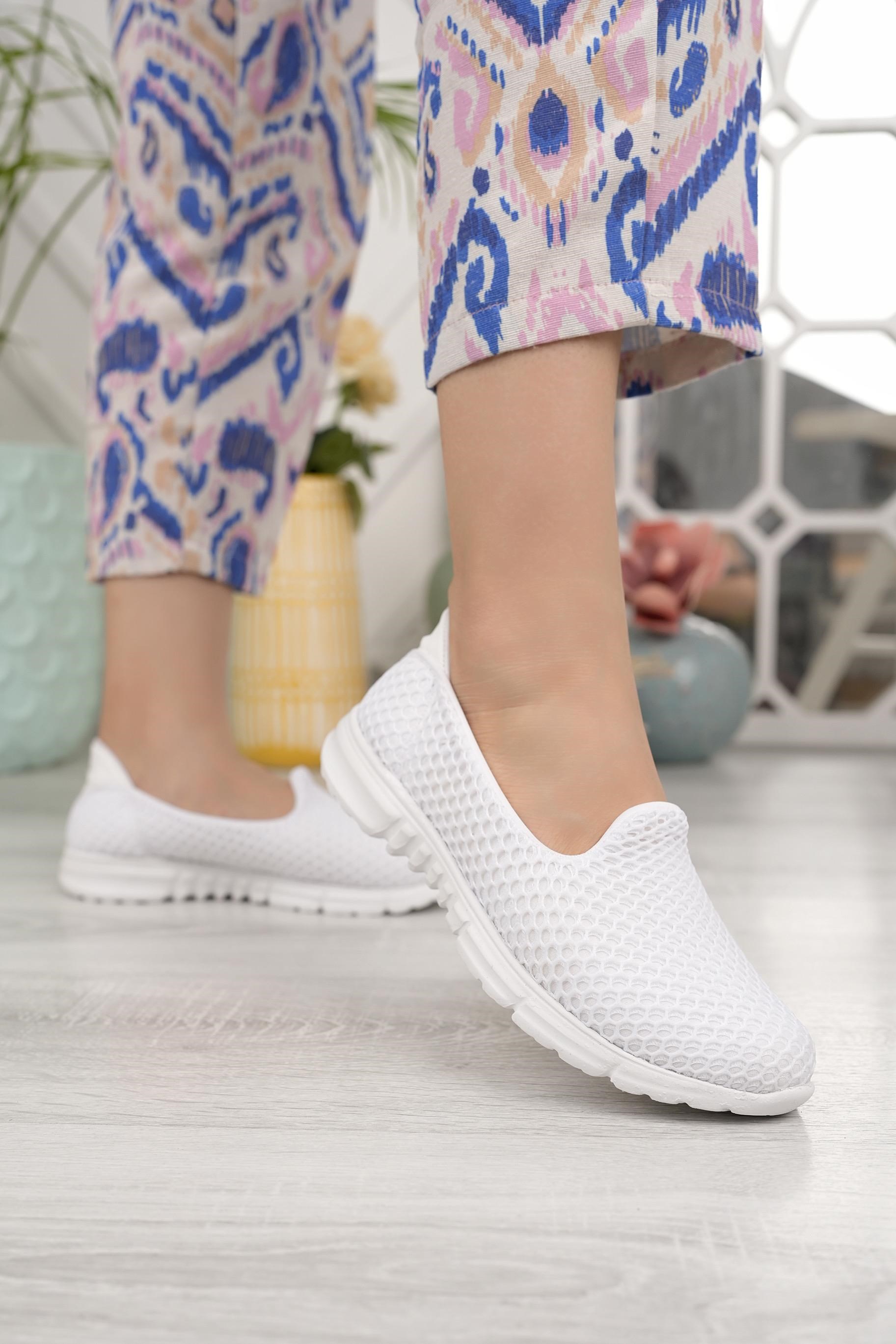 Nesil Shoes Dvm 901 Beyaz Anatomik Esnek Kadın Yürüyüş Ayakkabısı