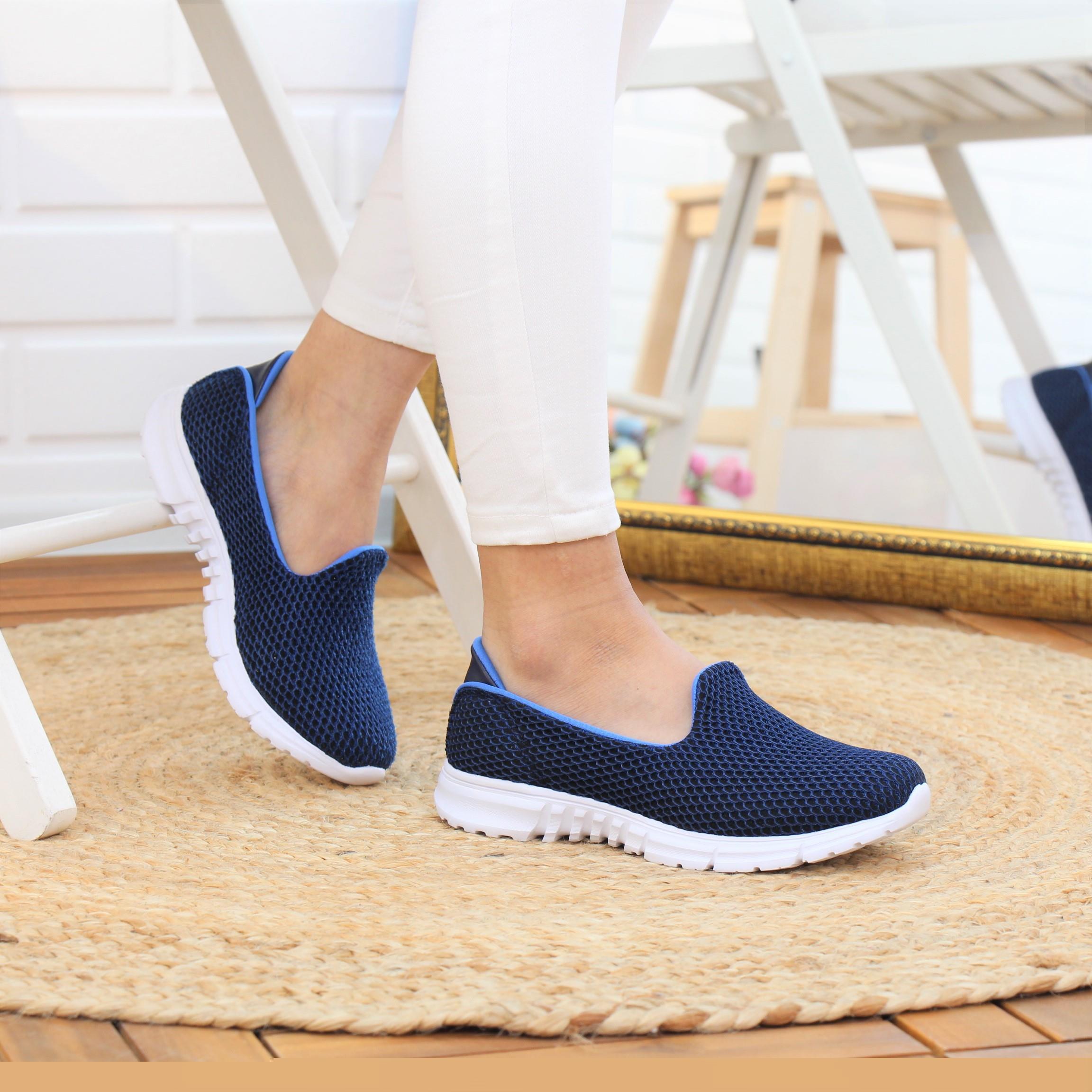 Nesil Shoes Dvm 901 Lacivert Anatomik Esnek Kadın Yürüyüş Ayakkabısı