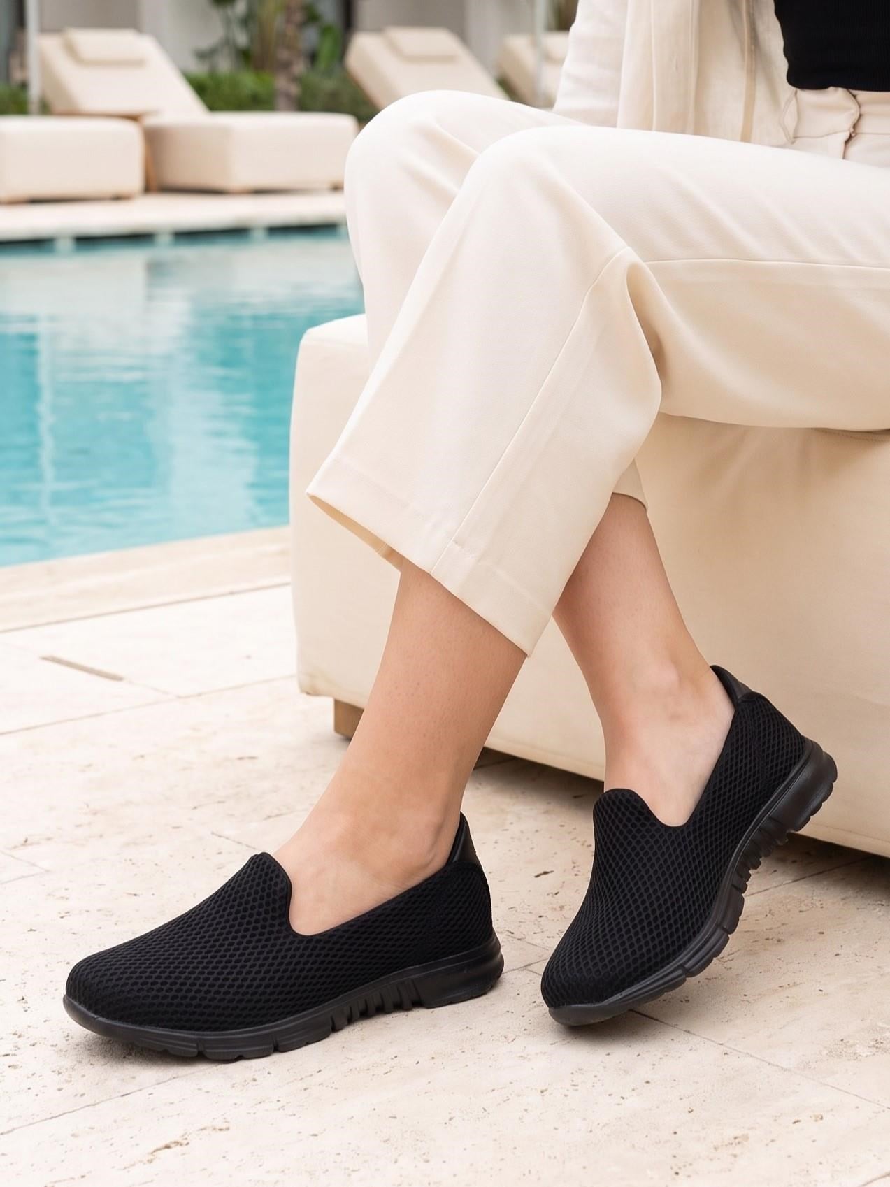 Nesil Shoes Dvm 901 Siyah Anatomik Esnek Kadın Yürüyüş Ayakkabısı