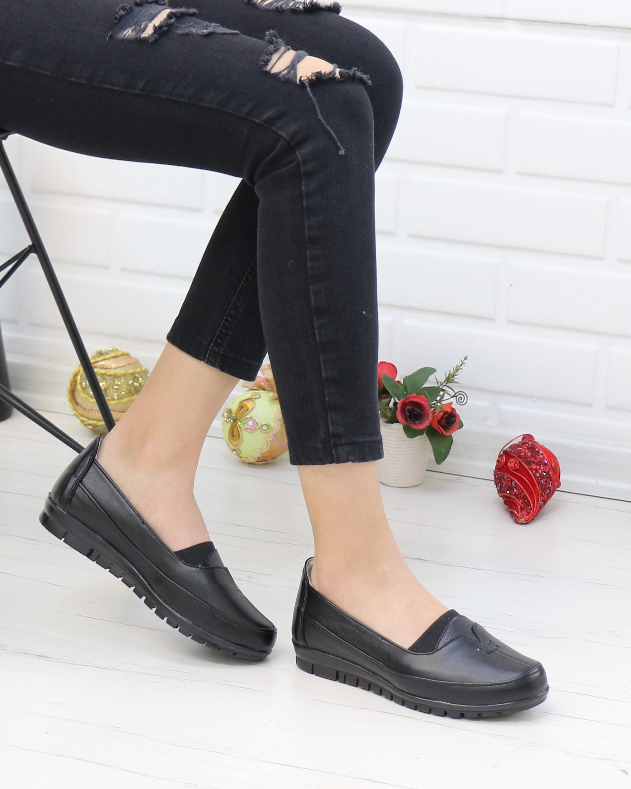 Nesil Shoes Edk M138 Siyah Anatomik Günlük Kadın Ayakkabı