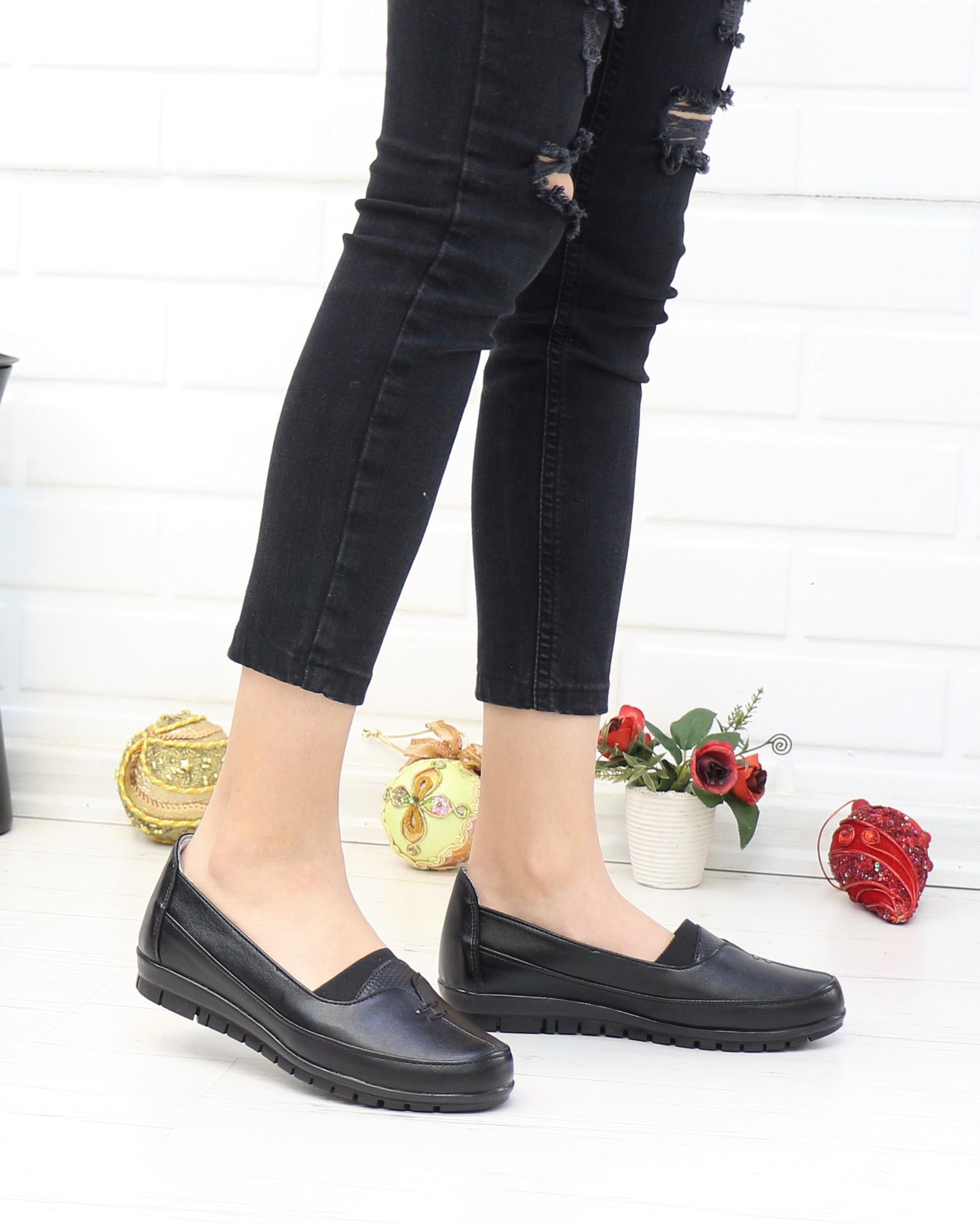 Nesil Shoes Edk M138 Siyah Anatomik Günlük Kadın Ayakkabı