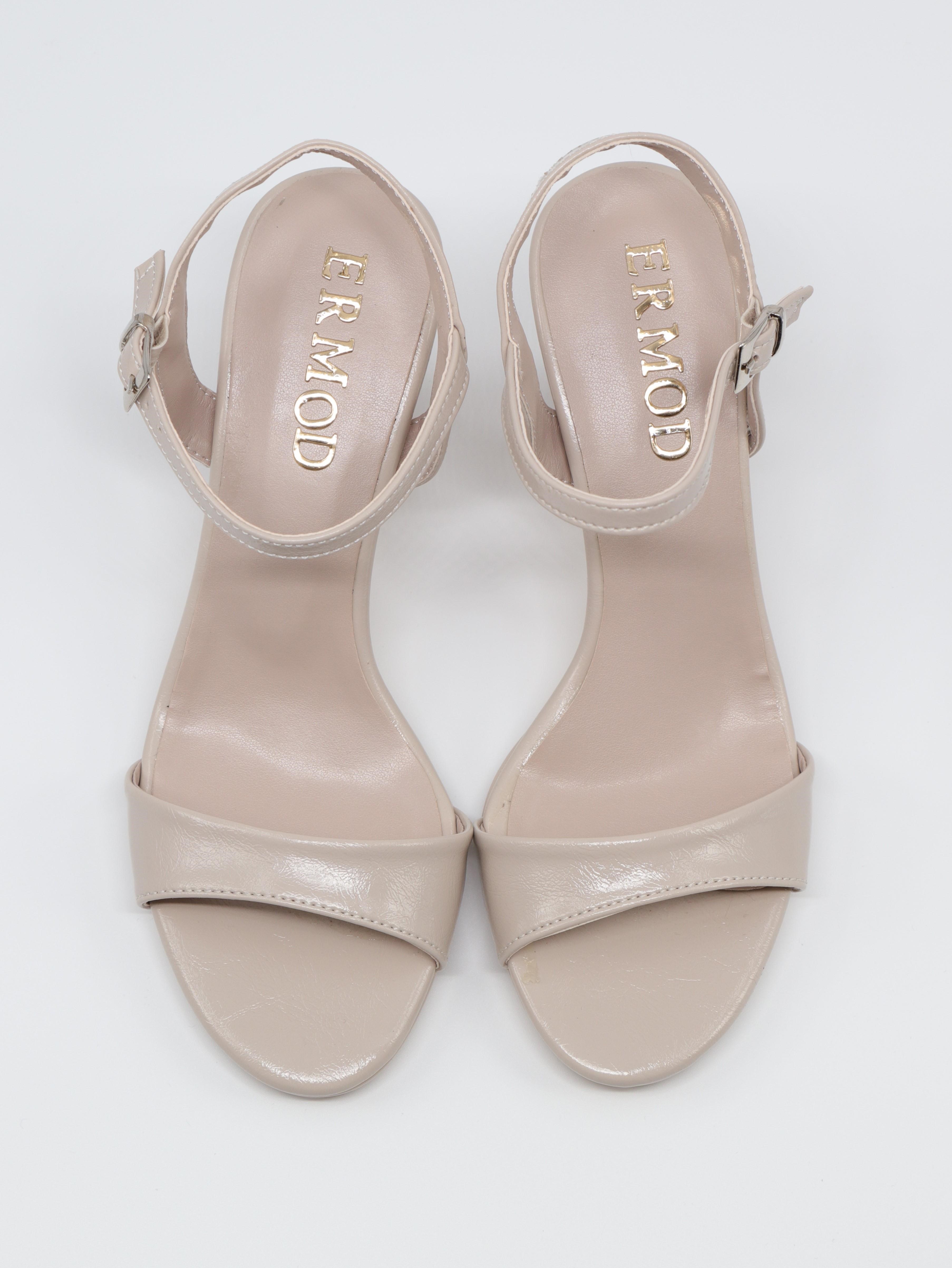 Nesil Shoes Ermod 1465 Ten Topuklu Tek Bant Kadın Sandalet
