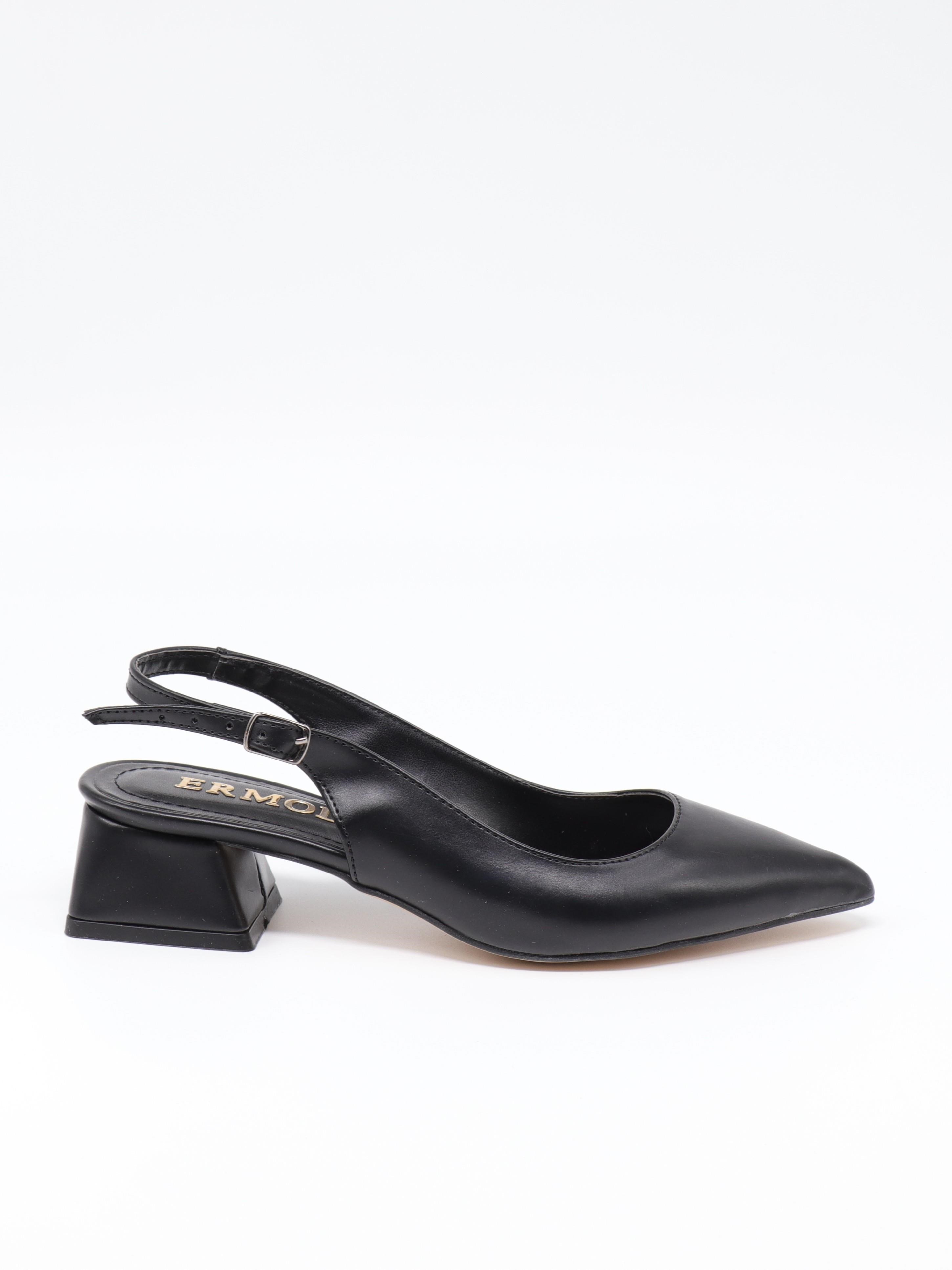 Nesil Shoes Ermod 2601 Siyah Arkası Açık Kadın Ayakkabı
