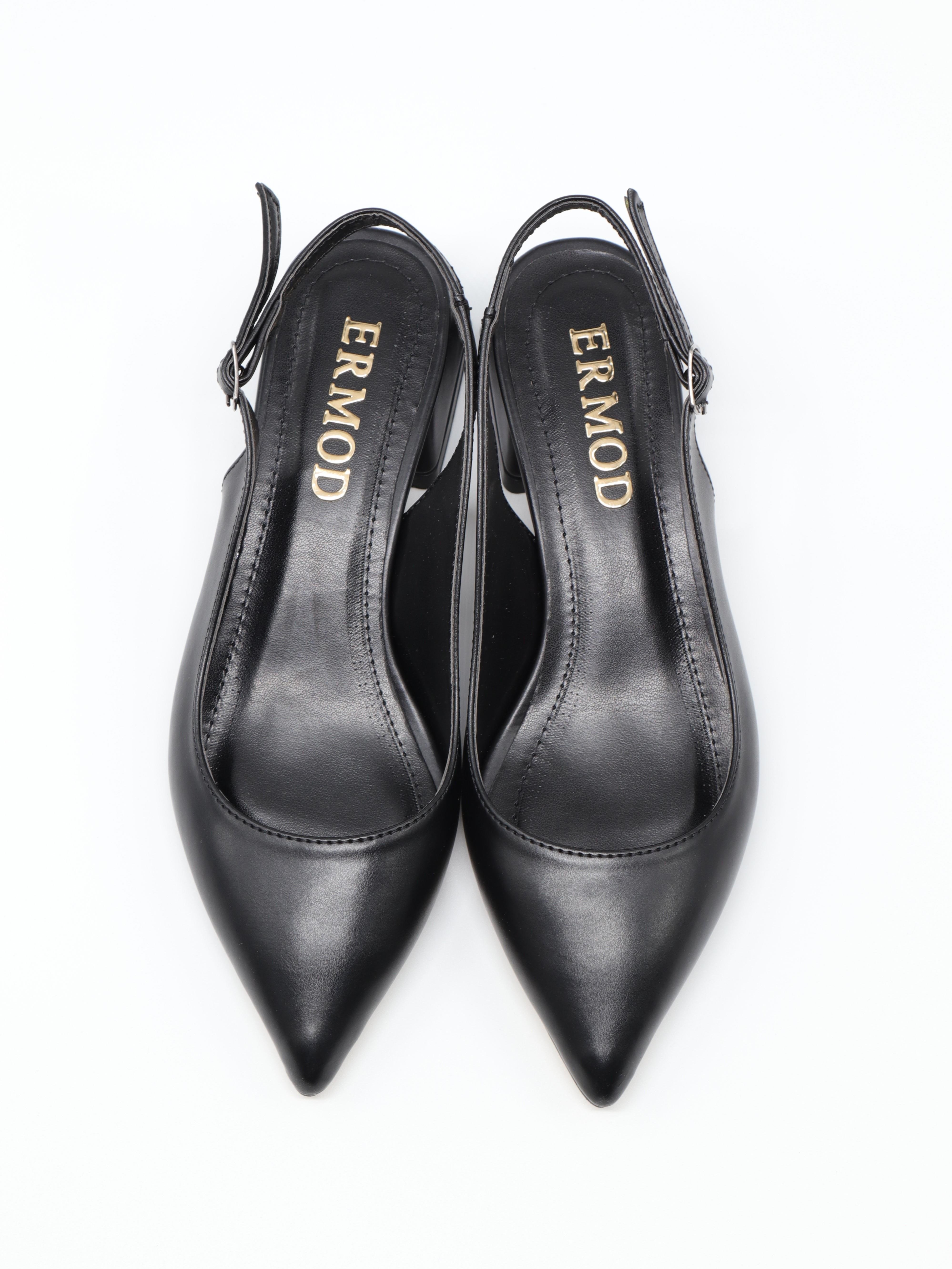 Nesil Shoes Ermod 2601 Siyah Arkası Açık Kadın Ayakkabı