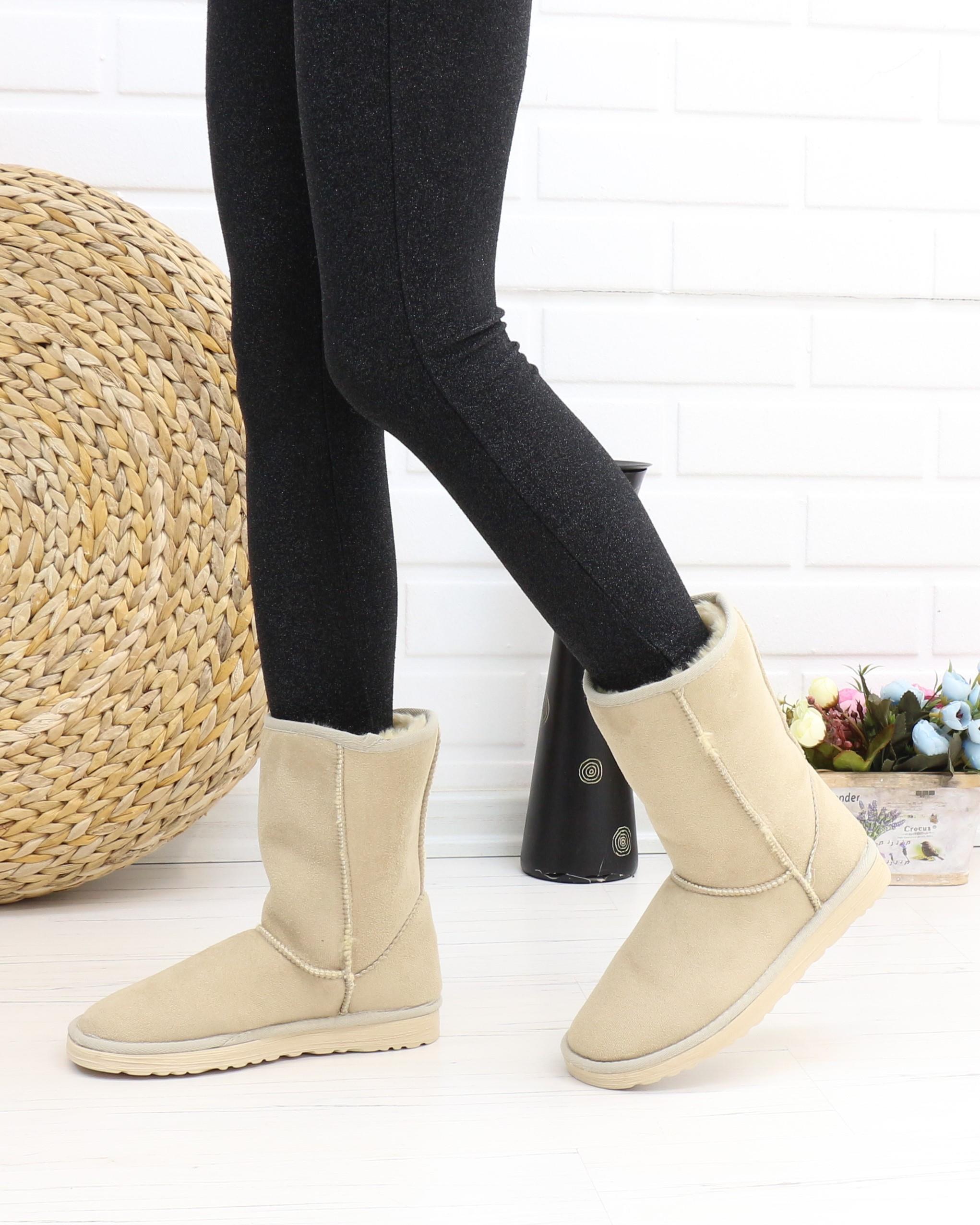 Nesil Shoes Etna Ten Süet Orta Boy Agh Kadın Bot