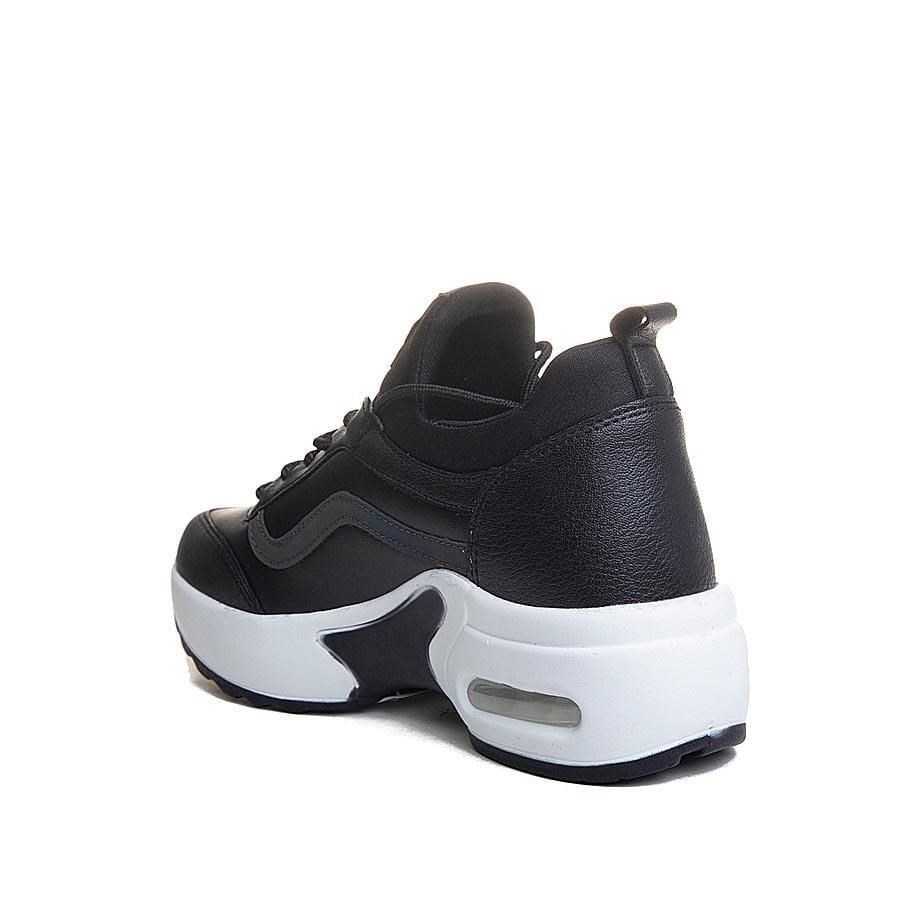 Nesil Shoes Flet 121 Siyah Beyaz Air Taban Kadın Sneakers