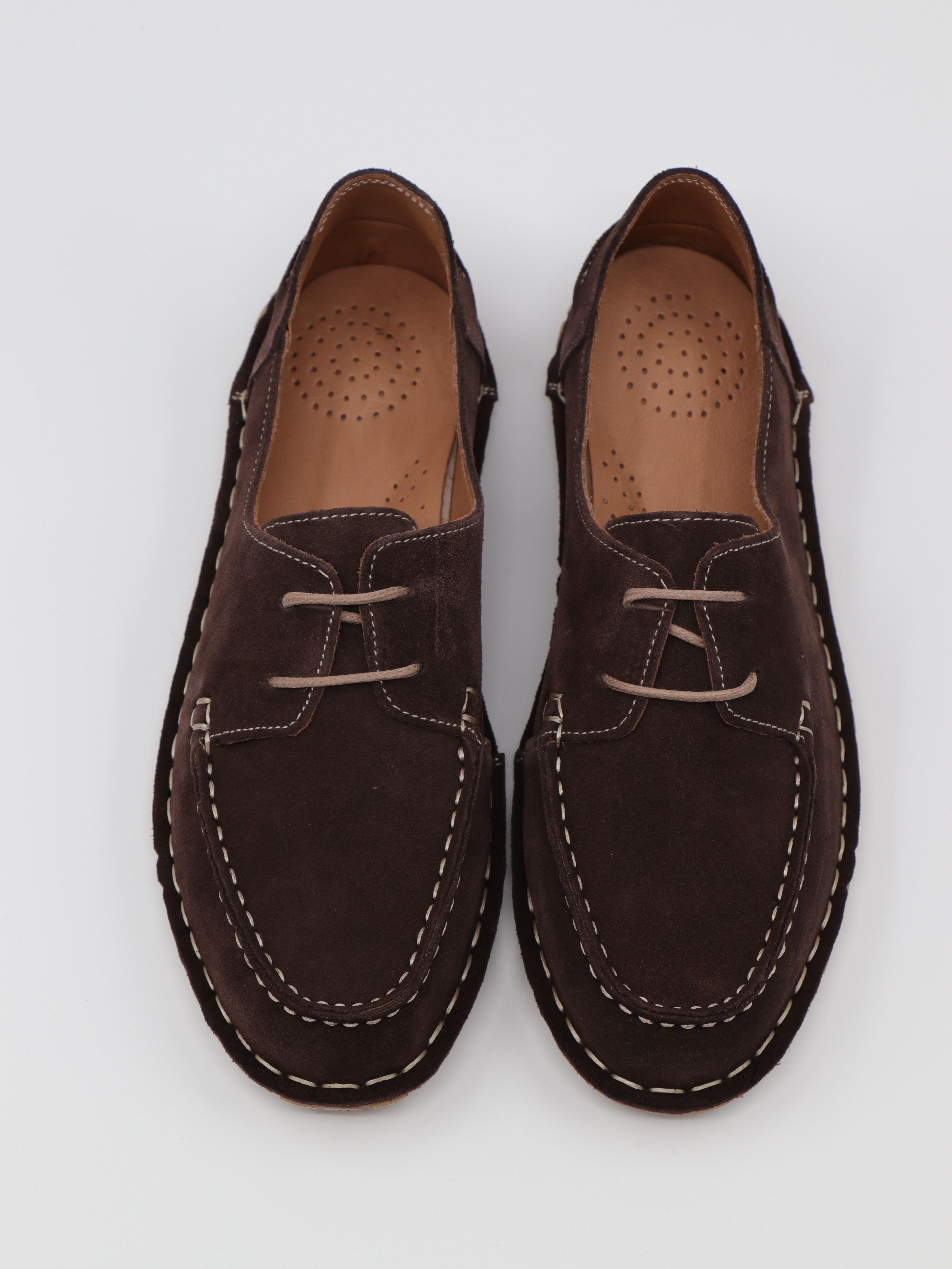 Nesil Shoes İzel 152 Kahve Süet Hakiki Deri Kadın Ayakkabı