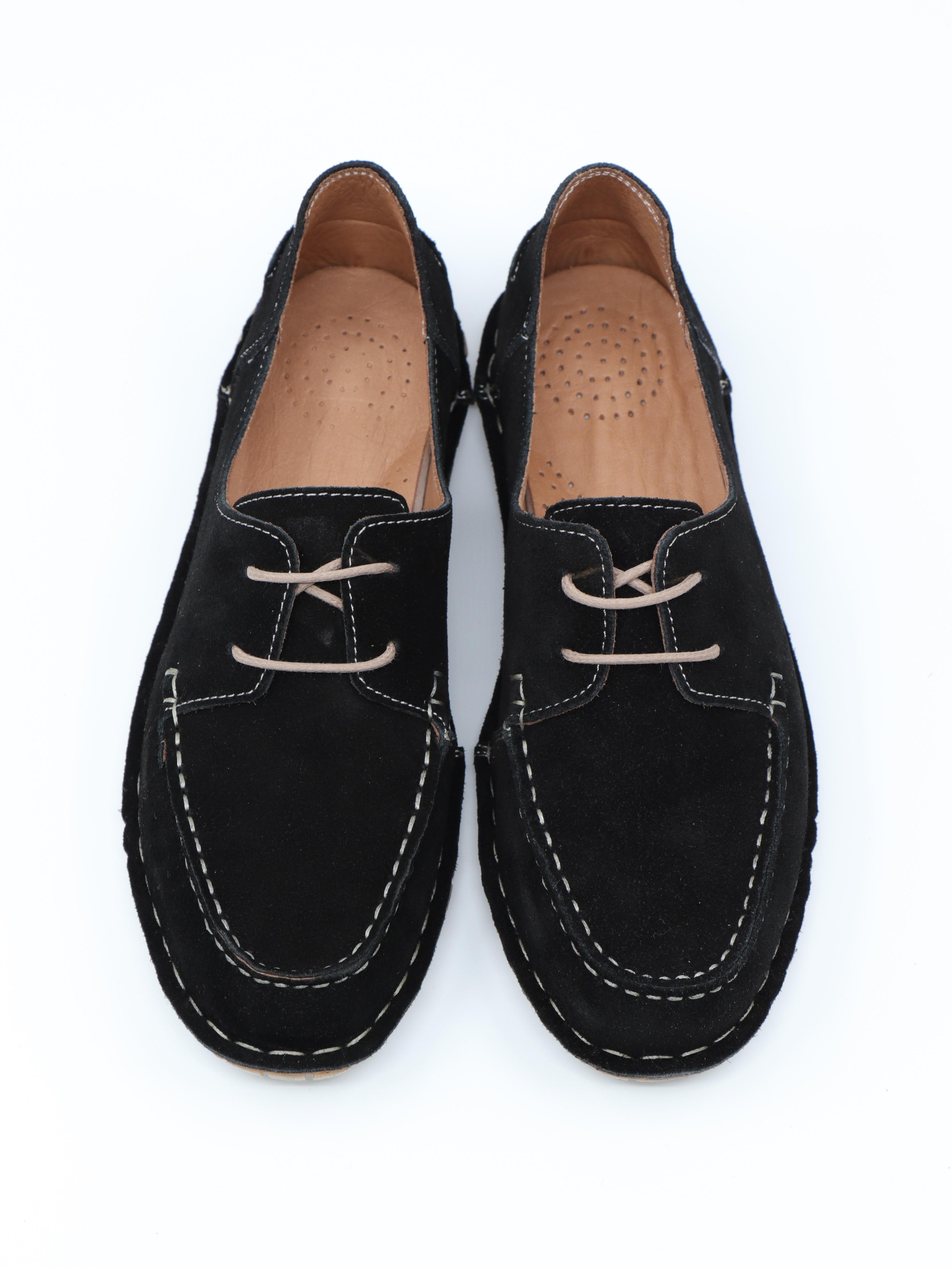 Nesil Shoes İzel 152 Siyah Süet Hakiki Deri Kadın Ayakkabı
