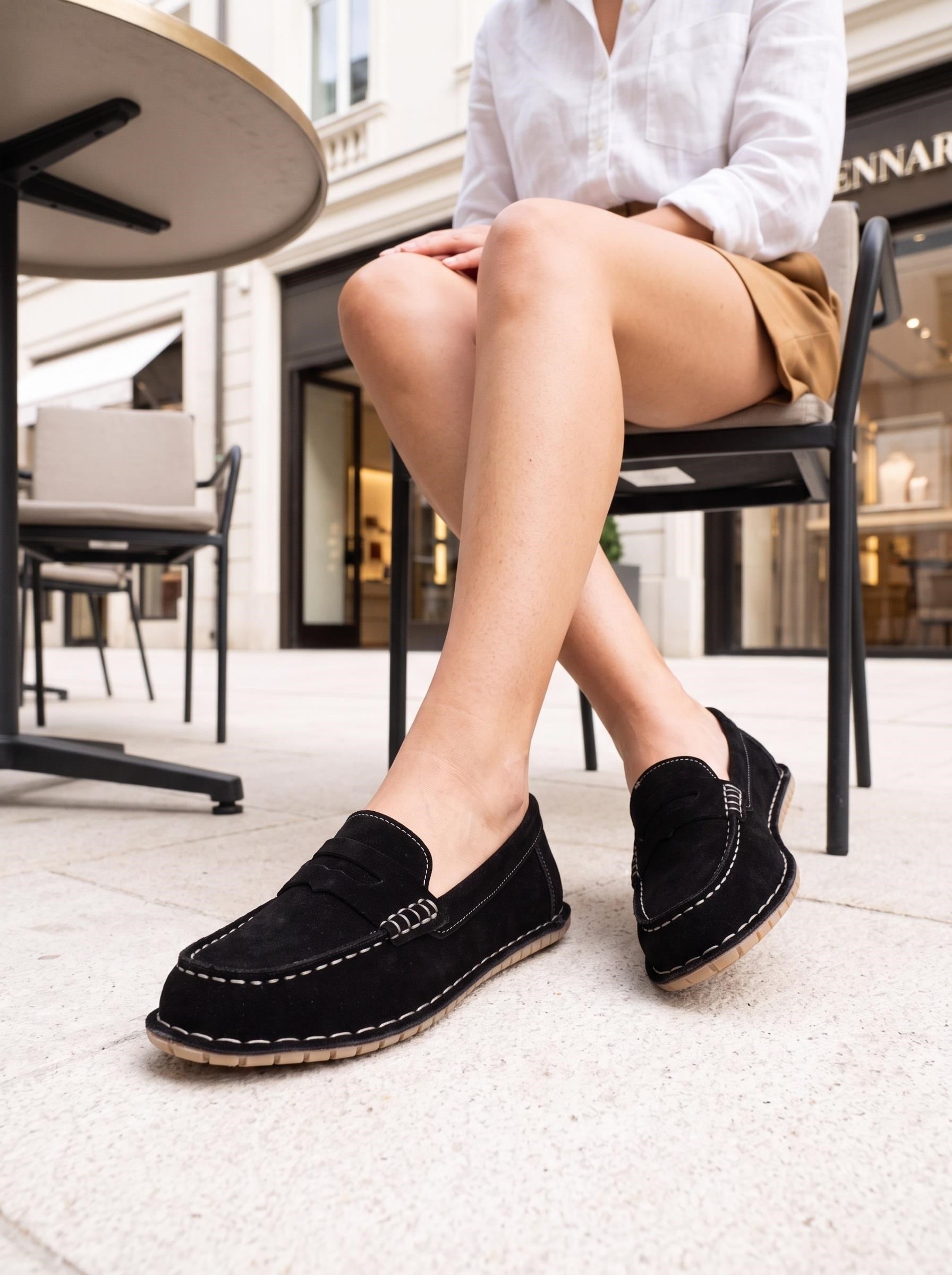 Nesil Shoes İzel 155 Siyah Süet Hakiki Deri Kadın Ayakkabı