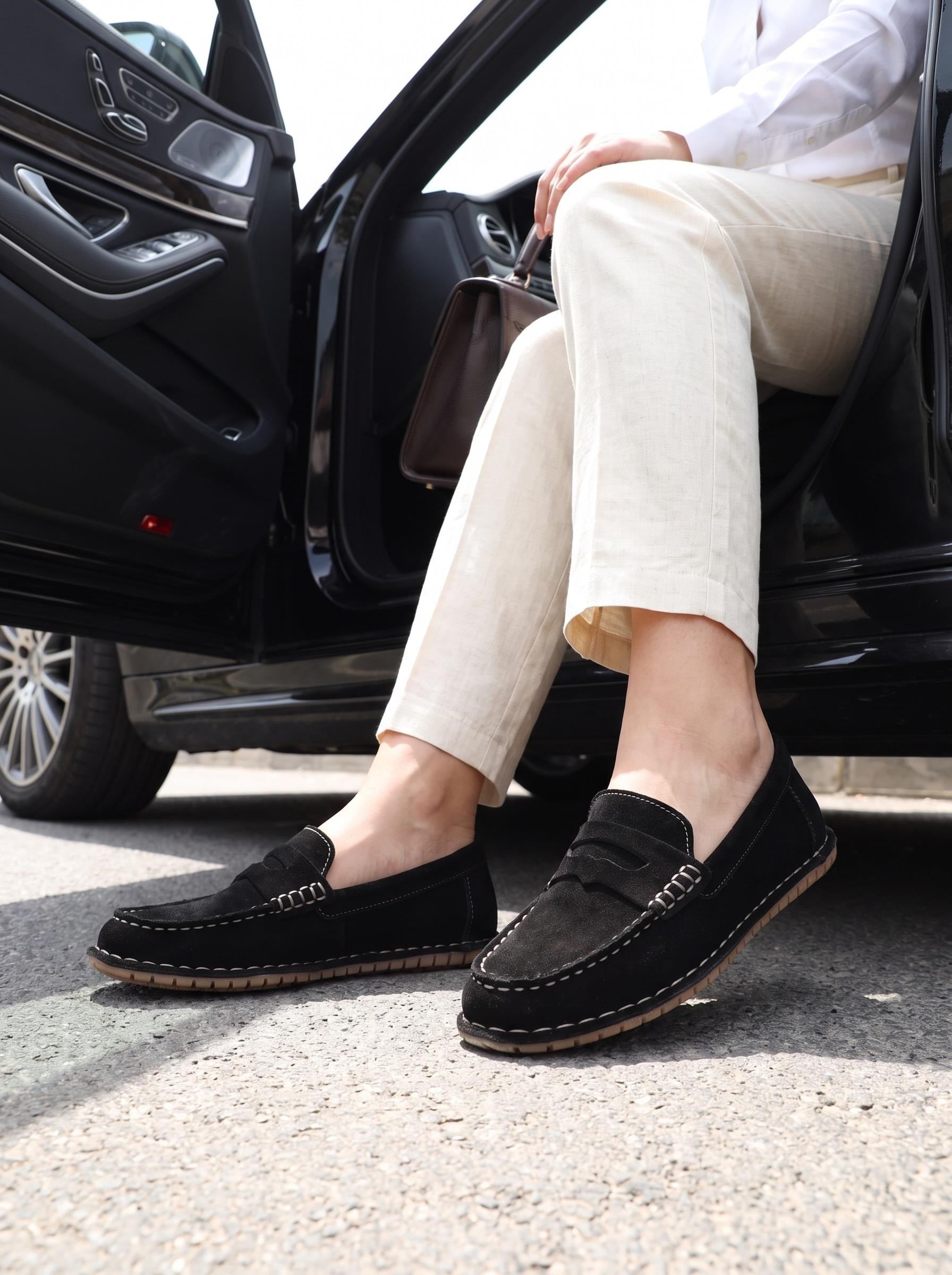 Nesil Shoes İzel 155 Siyah Süet Hakiki Deri Kadın Ayakkabı