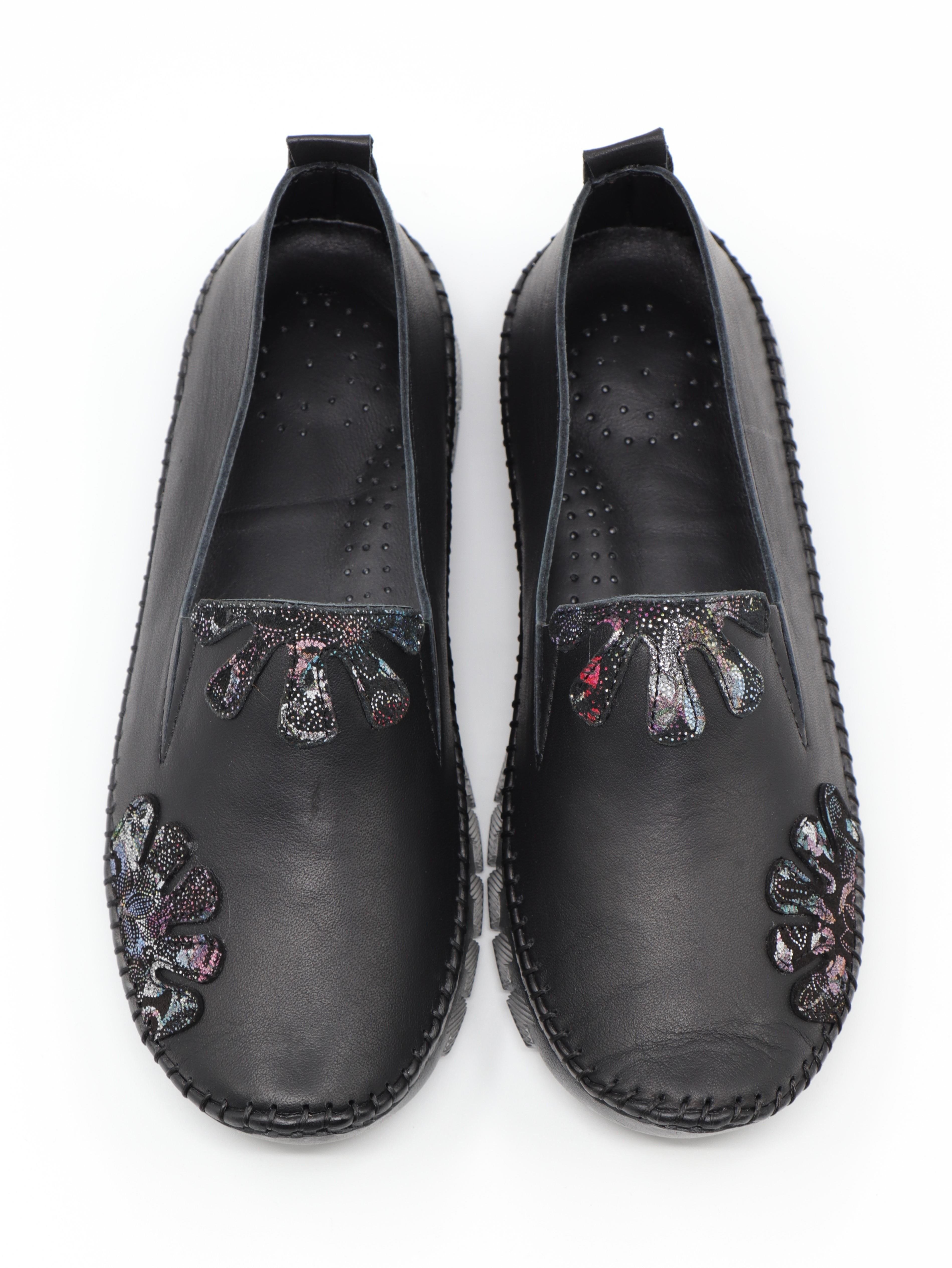 Nesil Shoes Knc 23 Siyah Hakiki Soft Deri Kadın Ayakkabı