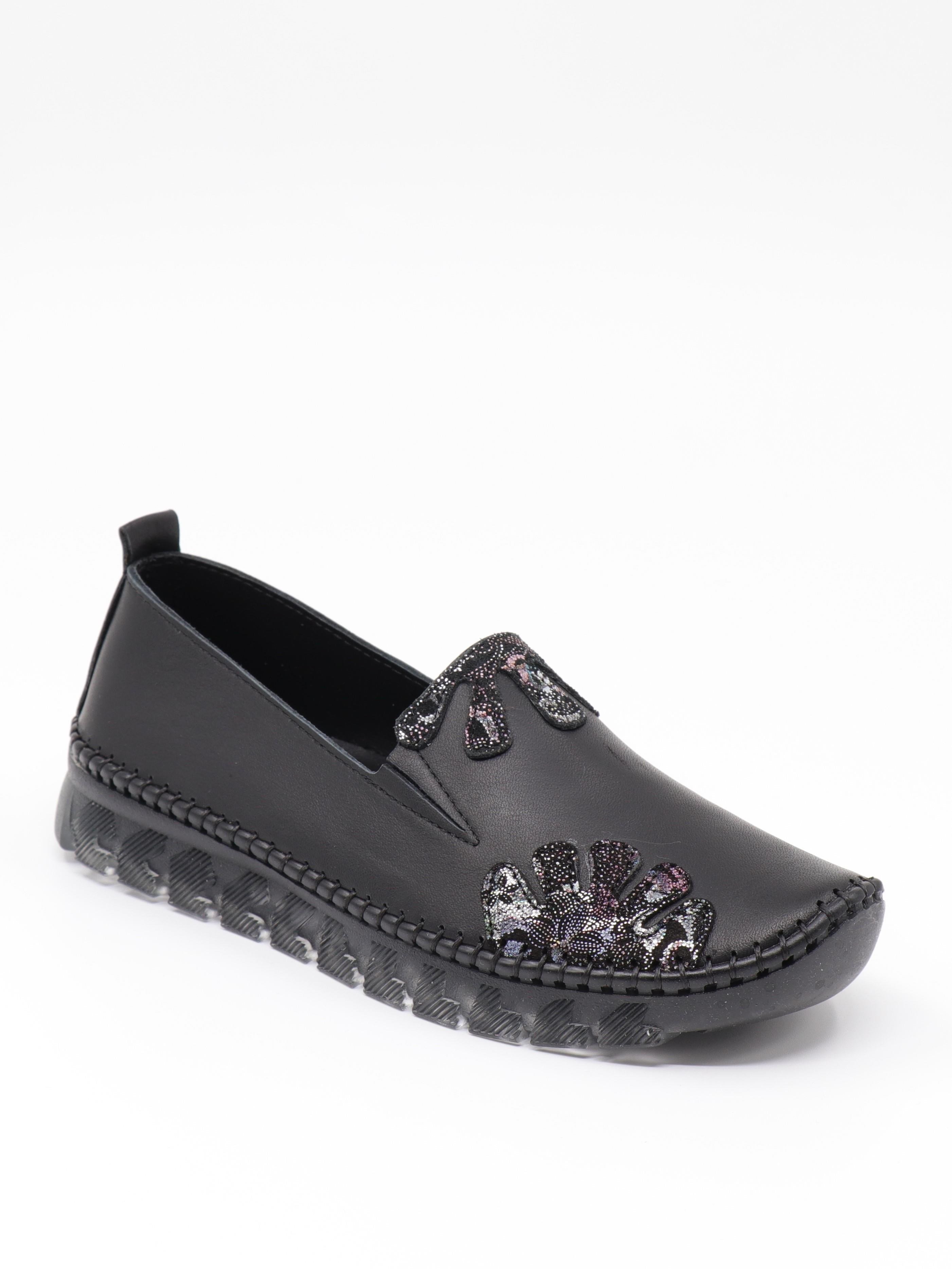 Nesil Shoes Knc 23 Siyah Hakiki Soft Deri Kadın Ayakkabı