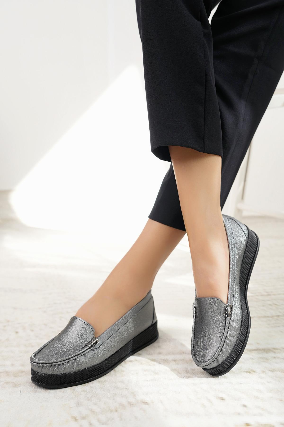 Nesil Shoes Mah 129 Platin Anatomik Kadın Ayakkabı