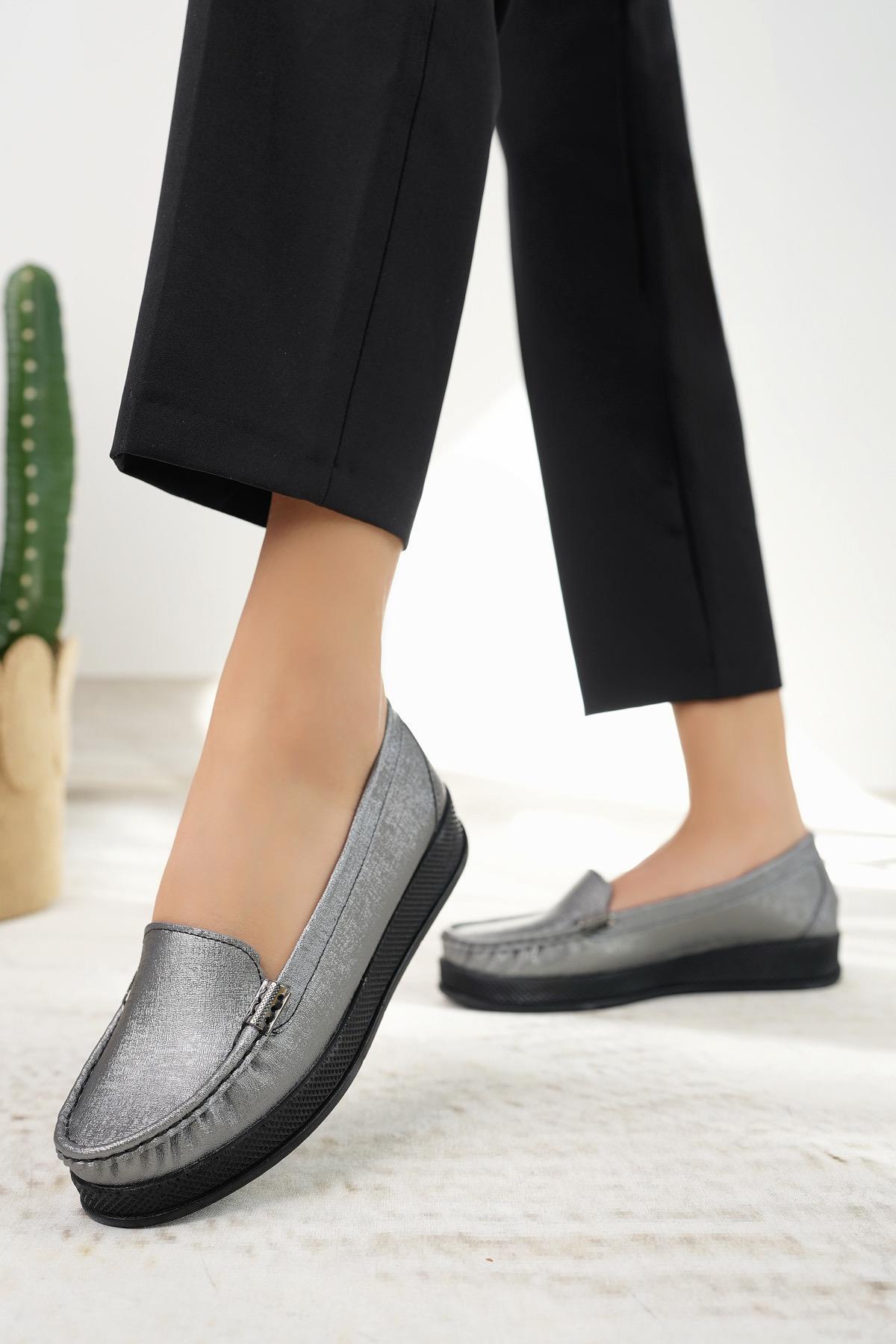 Nesil Shoes Mah 129 Platin Anatomik Kadın Ayakkabı