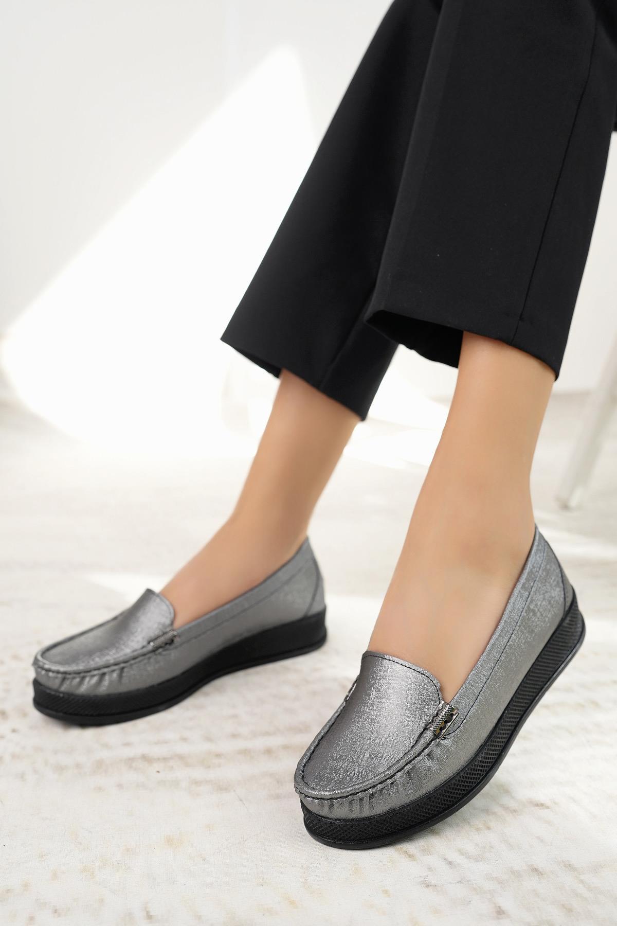 Nesil Shoes Mah 129 Platin Anatomik Kadın Ayakkabı