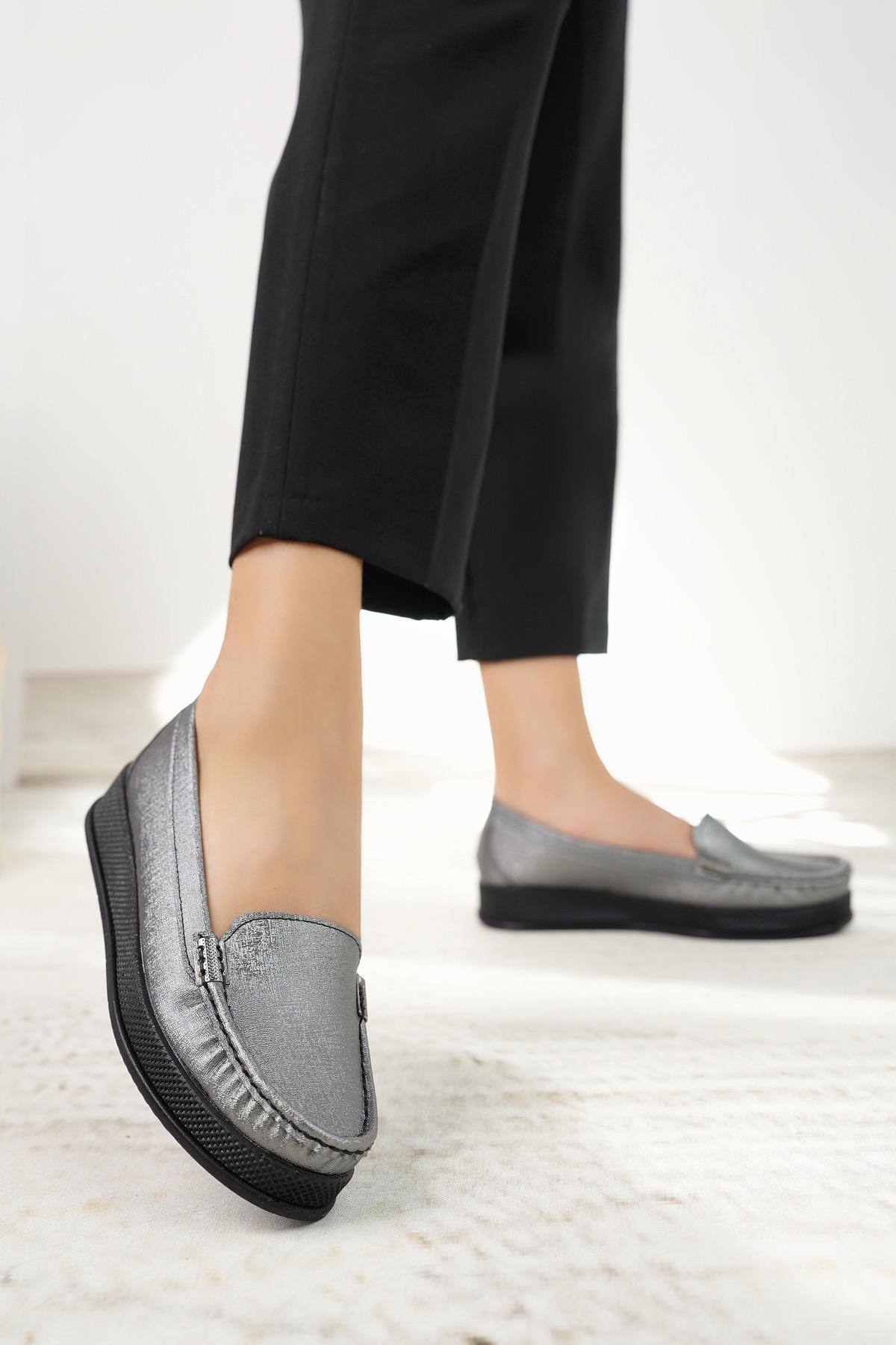 Nesil Shoes Mah 129 Platin Anatomik Kadın Ayakkabı