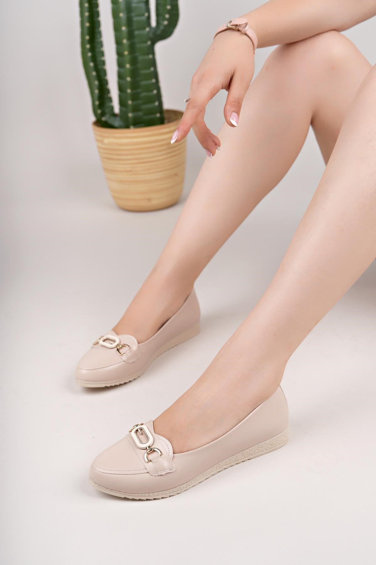 Nesil Shoes Mhd 61 Ten Taşlı Günlük Kadın Babet