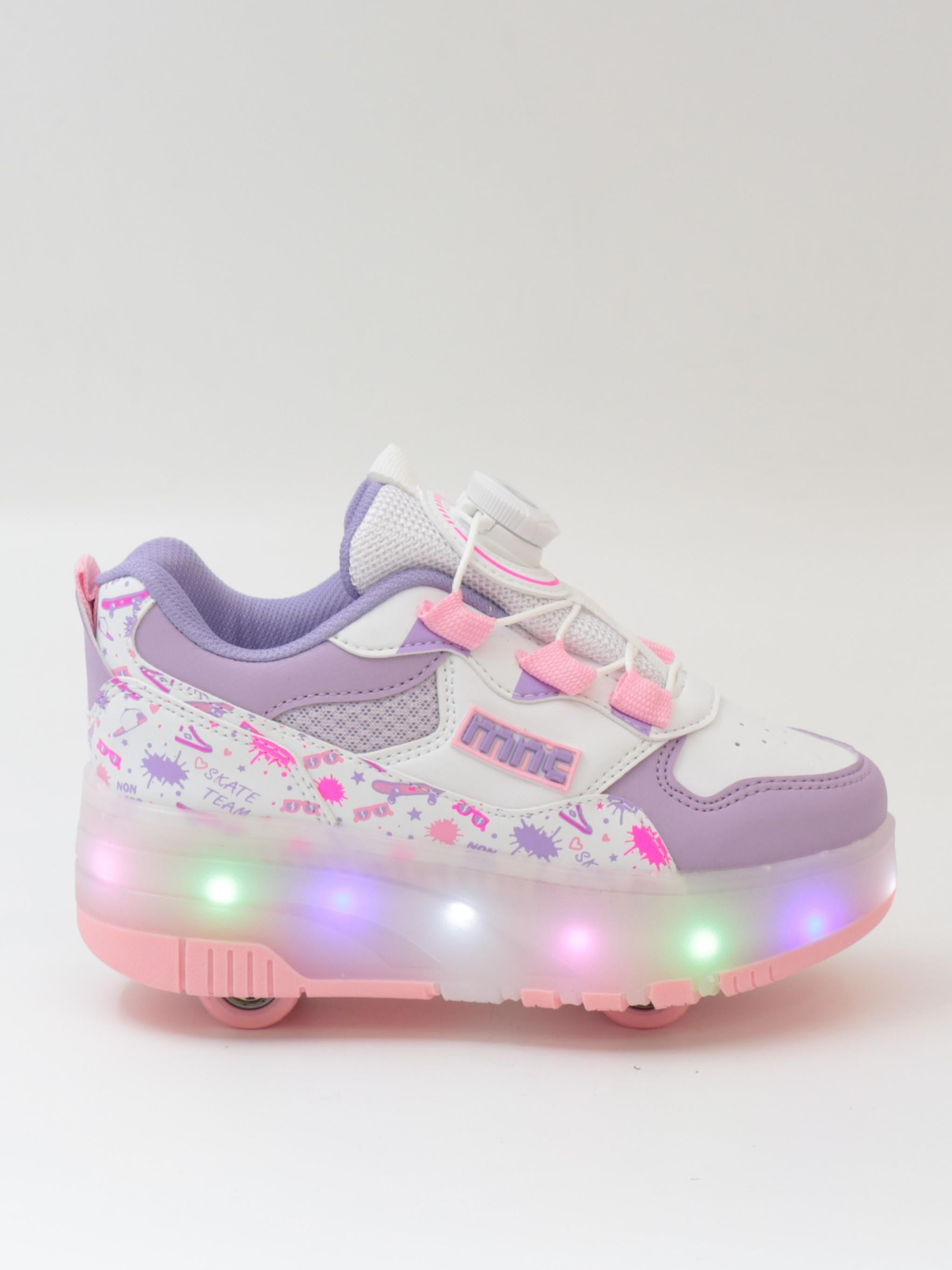 Nesil Shoes Mnc Lila Patenli ve Işıklı Çocuk Spor Ayakkabı