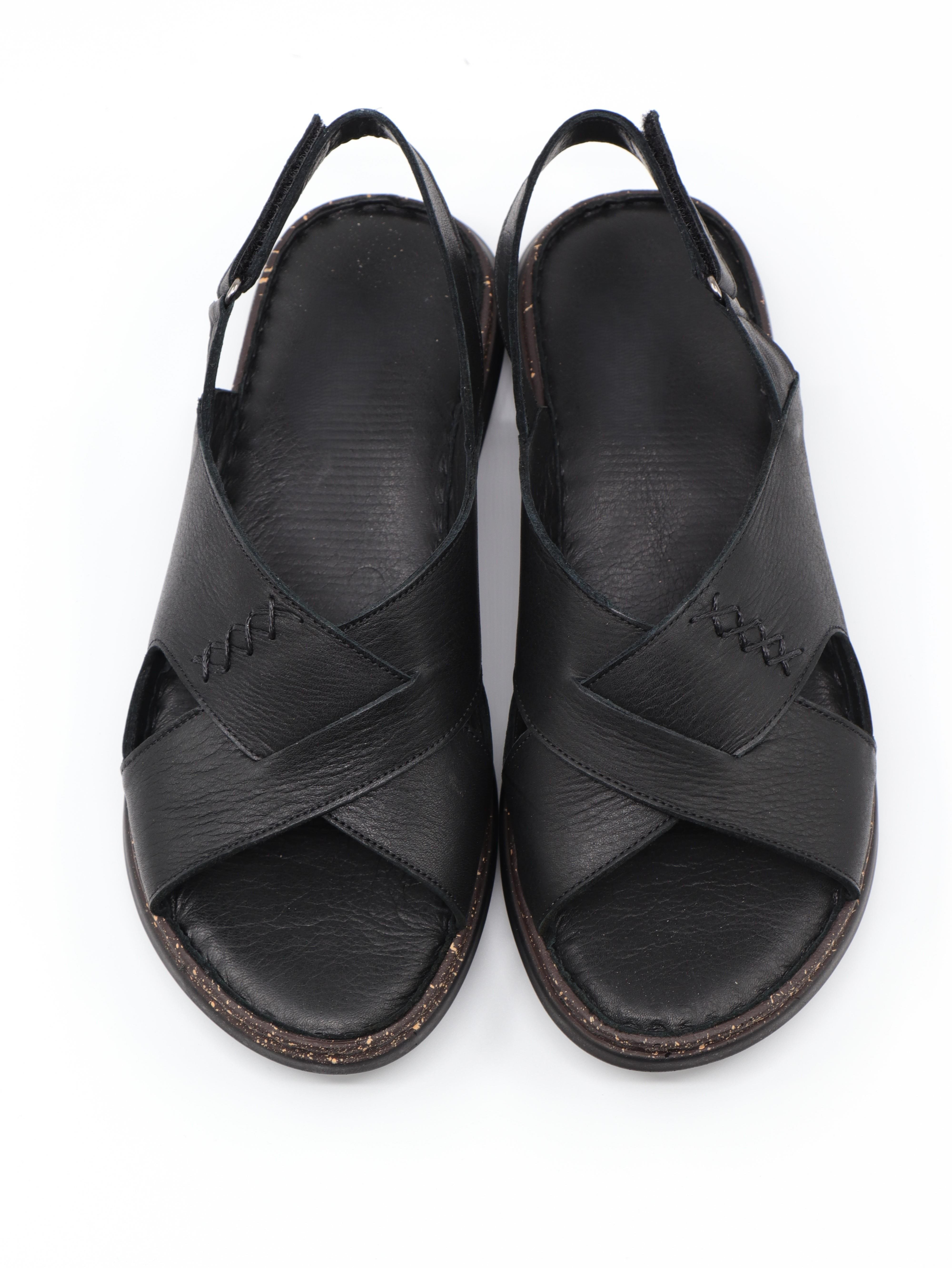 Nesil Shoes Mns 153 Siyah Hakiki Soft Deri Kadın Sandalet