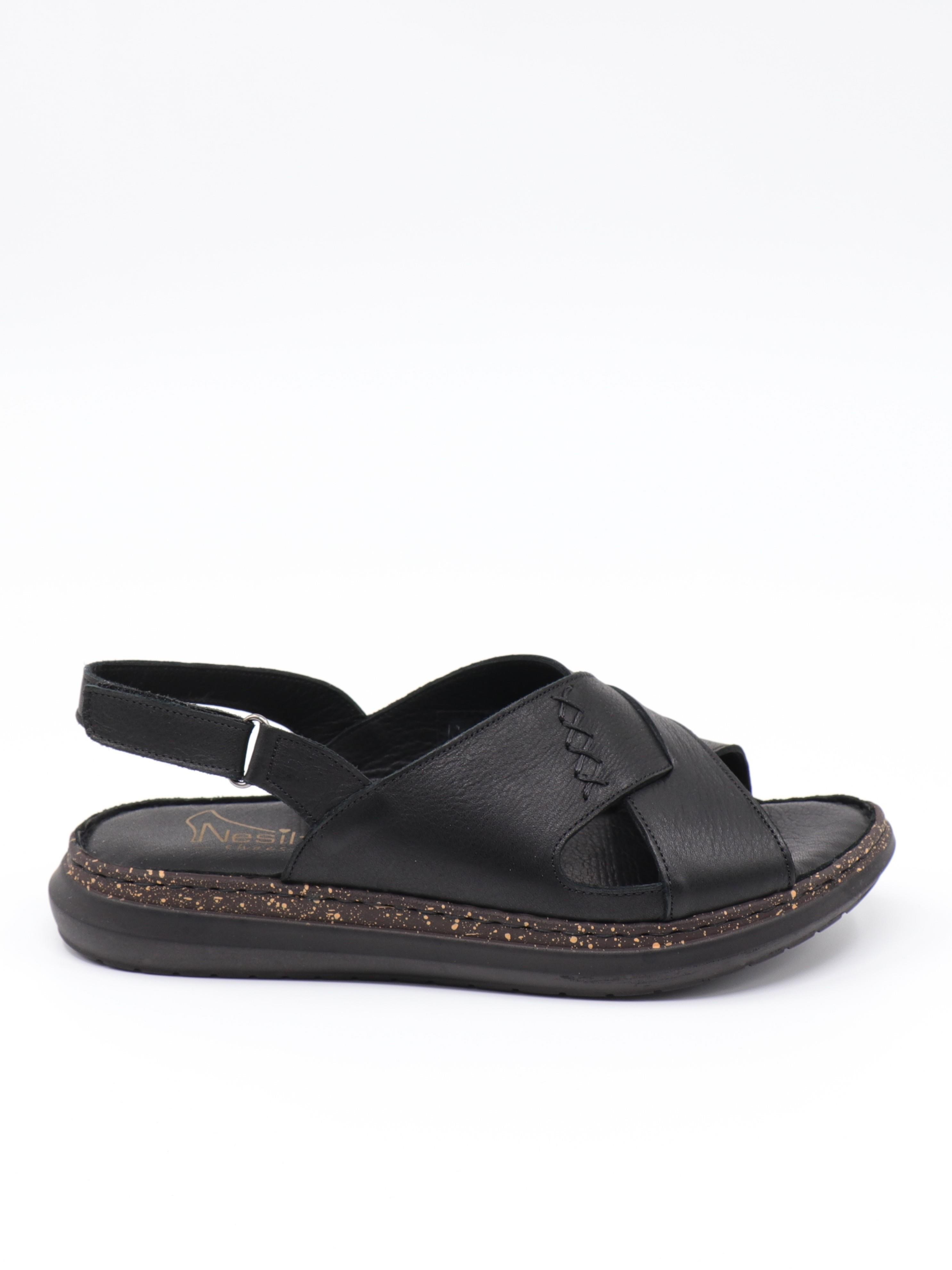 Nesil Shoes Mns 153 Siyah Hakiki Soft Deri Kadın Sandalet